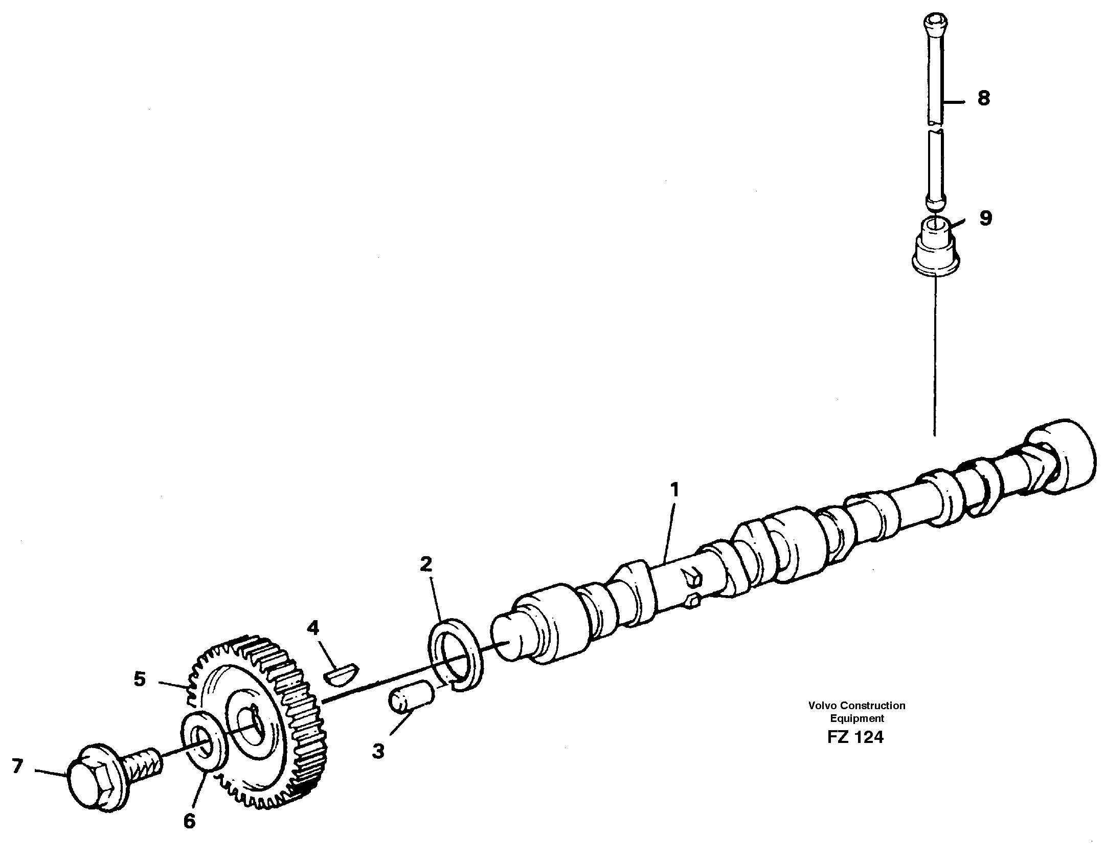 Схема запчастей Volvo EC150C - 44755 Распредвал EC150C SER NO 254-