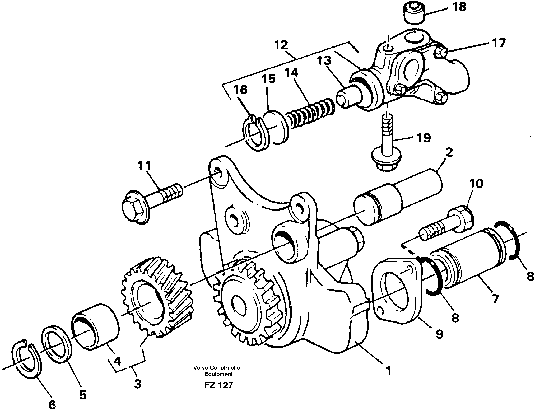 Схема запчастей Volvo EC150C - 30216 Насос масляный EC150C SER NO 254-