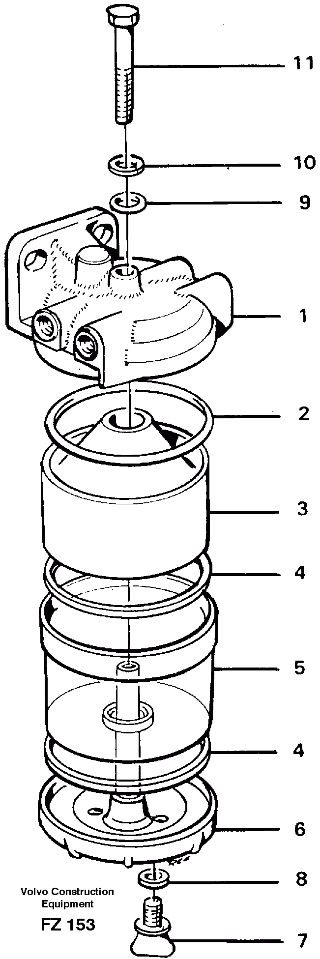 Схема запчастей Volvo EC150C - 30218 Сепаратор влагоотделителя EC150C SER NO 254-