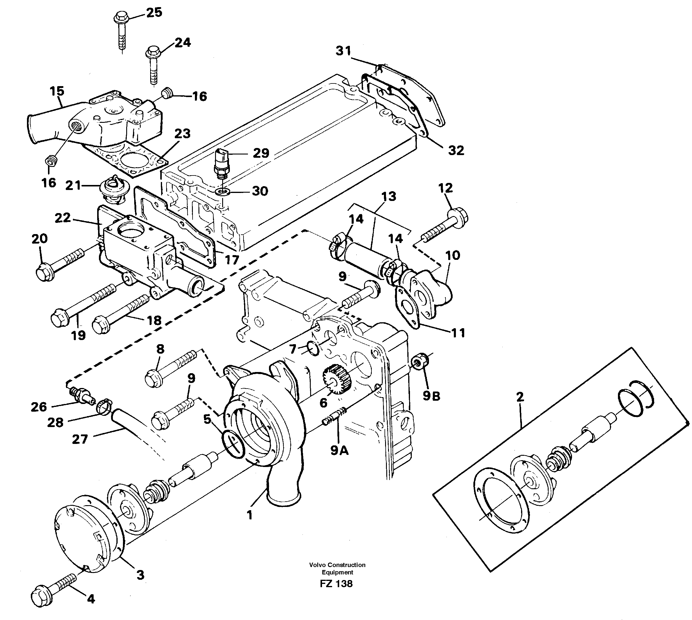 Схема запчастей Volvo EC150C - 83137 Водяной насос EC150C SER NO 254-