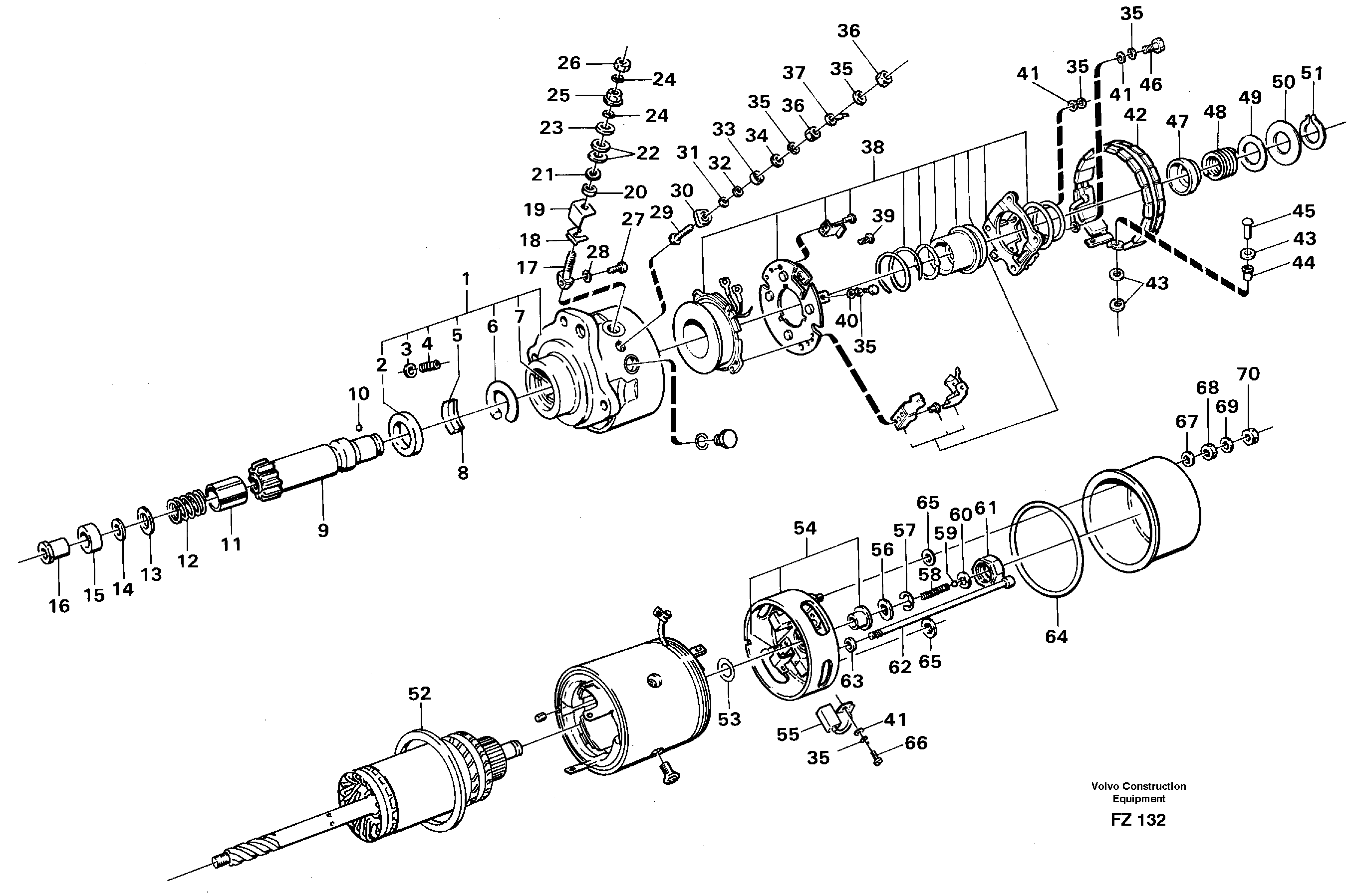 Схема запчастей Volvo EC150C - 40760 Starter motor EC150C SER NO 254-