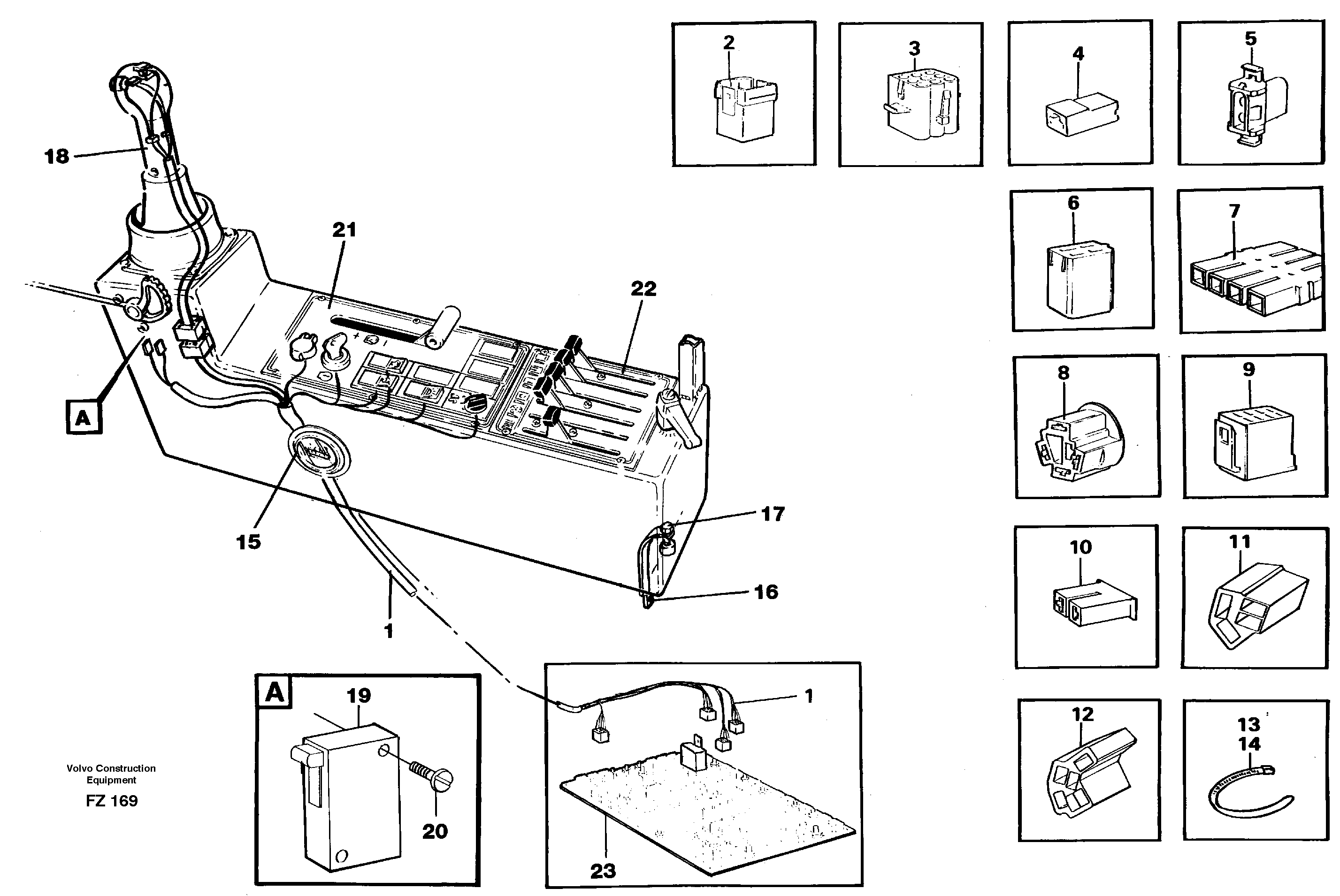 Схема запчастей Volvo EC150C - 54045 Cable harness, side panel, left EC150C SER NO 254-
