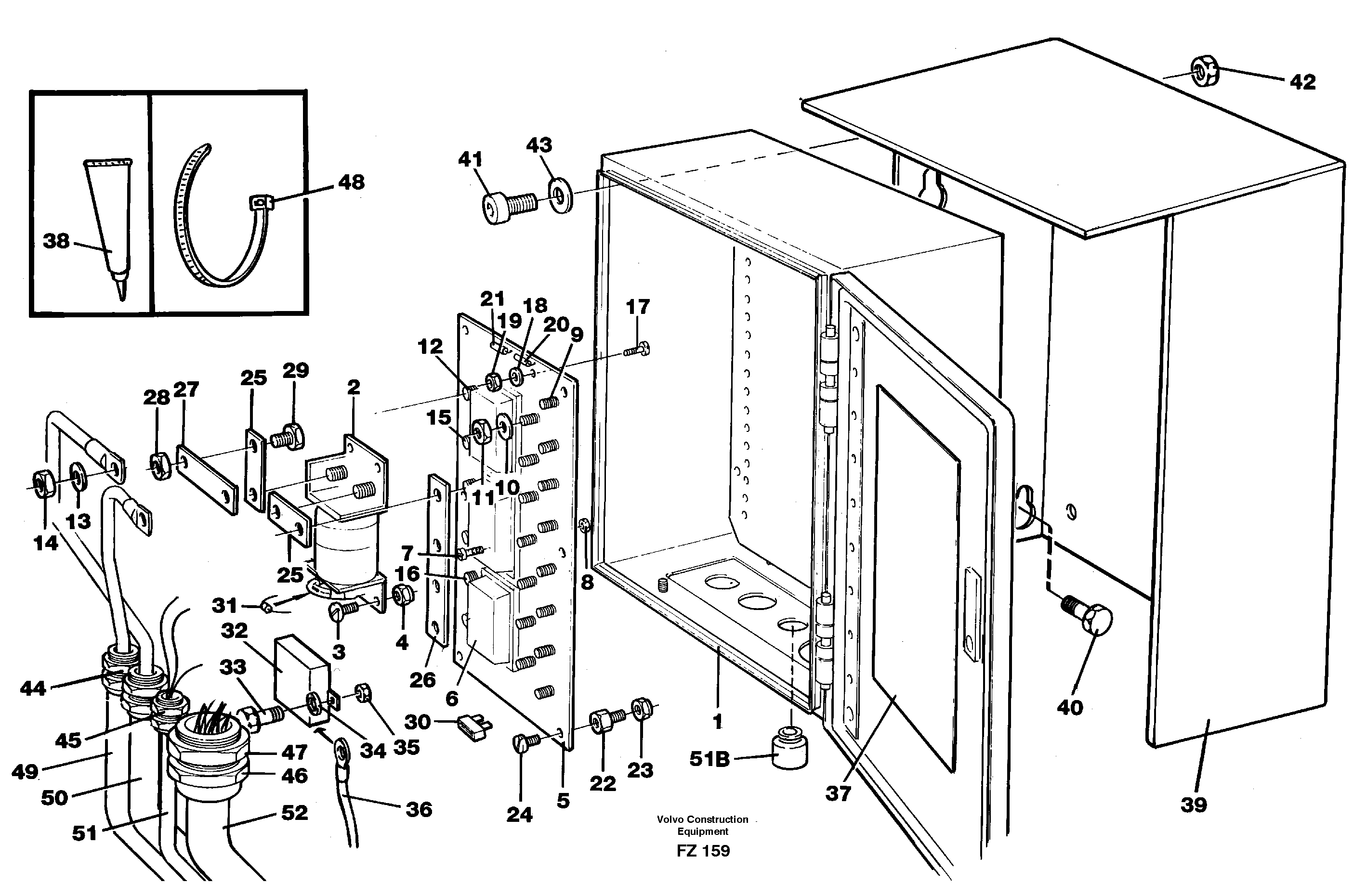 Схема запчастей Volvo EC150C - 53528 Main fuse box EC150C SER NO 254-