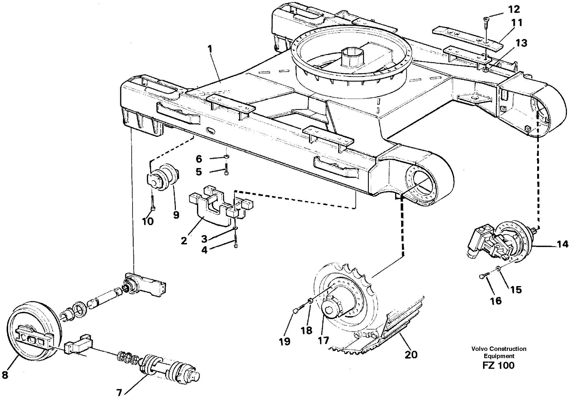 Схема запчастей Volvo EC150C - 67218 Шасси EC150C SER NO 254-