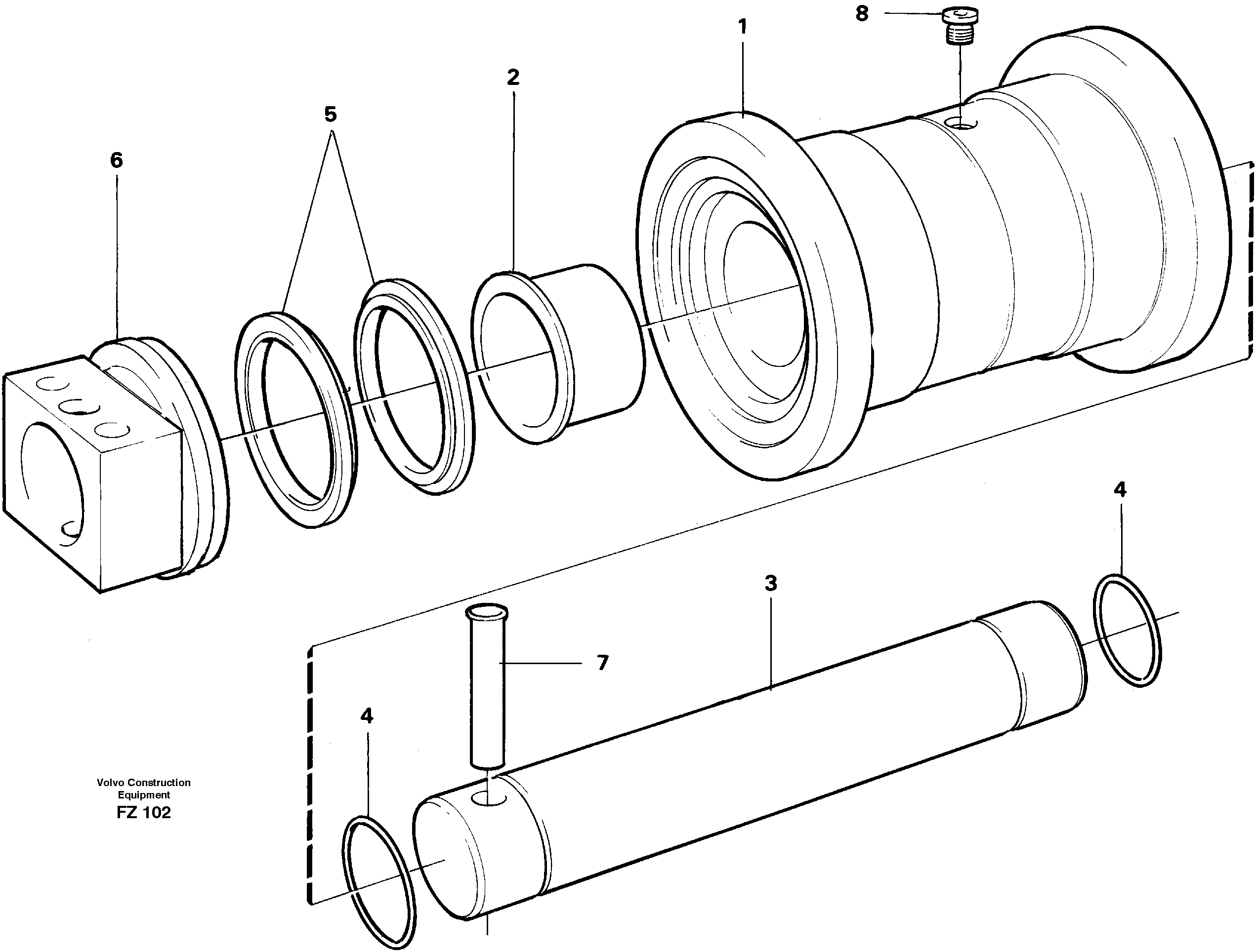 Схема запчастей Volvo EC150C - 43840 Bottom roller EC150C SER NO 254-