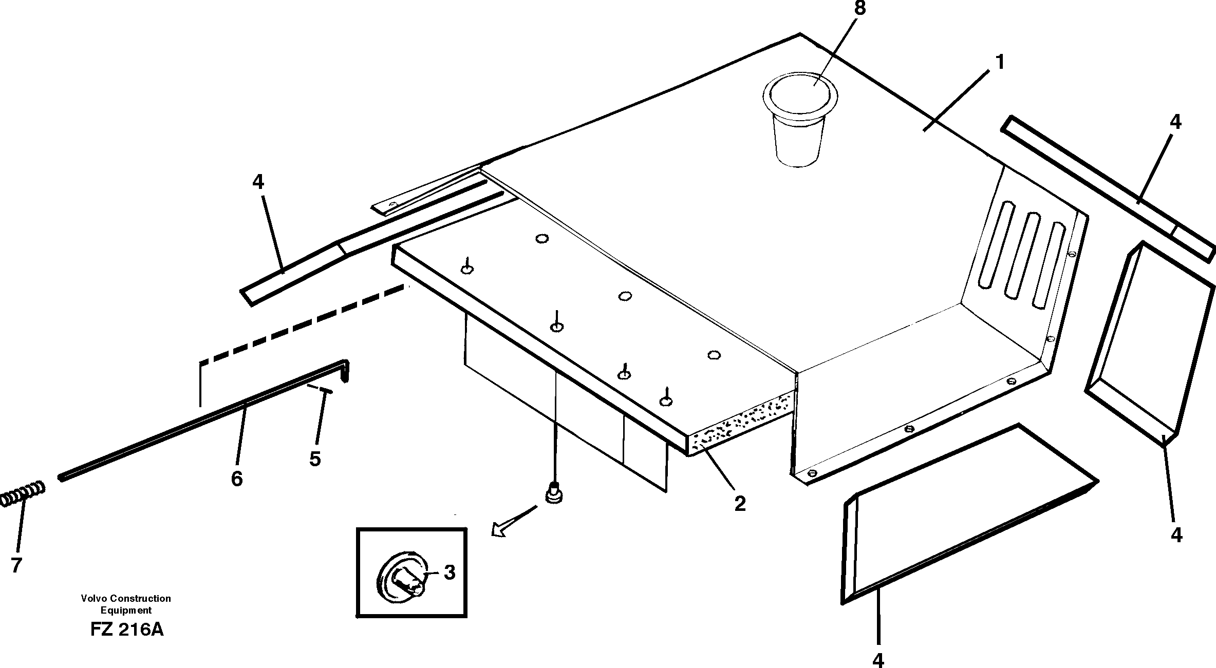 Схема запчастей Volvo EC150C - 34629 Hatch, engine EC150C SER NO 254-