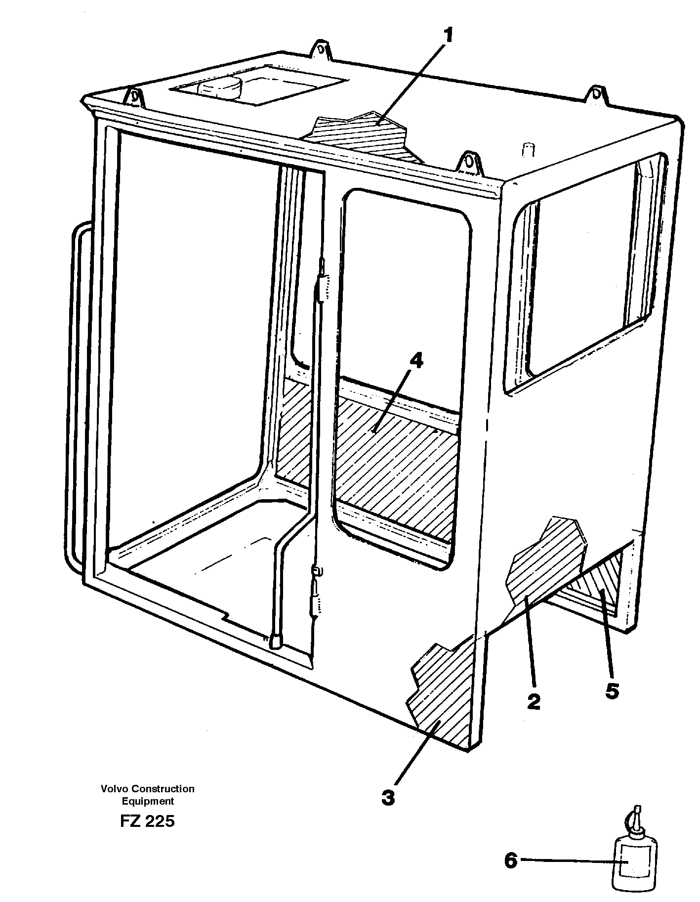 Схема запчастей Volvo EC150C - 61794 Cabin coating EC150C SER NO 254-