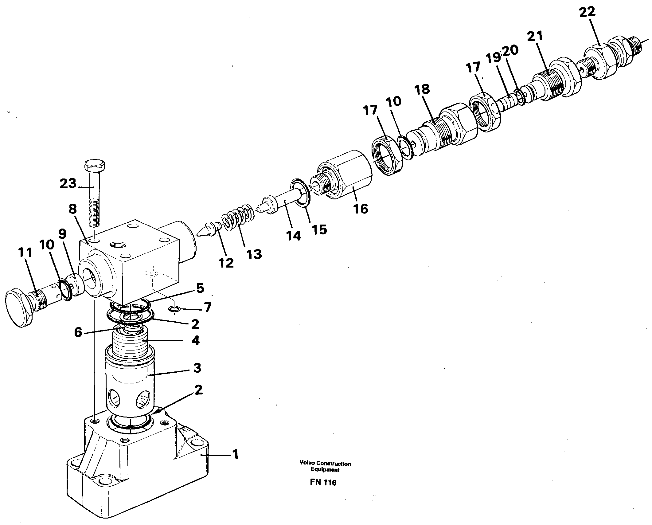 Схема запчастей Volvo EC150C - 6710 Pressure limiting valve EC150C ?KERMAN ?KERMAN EC150C SER NO - 253