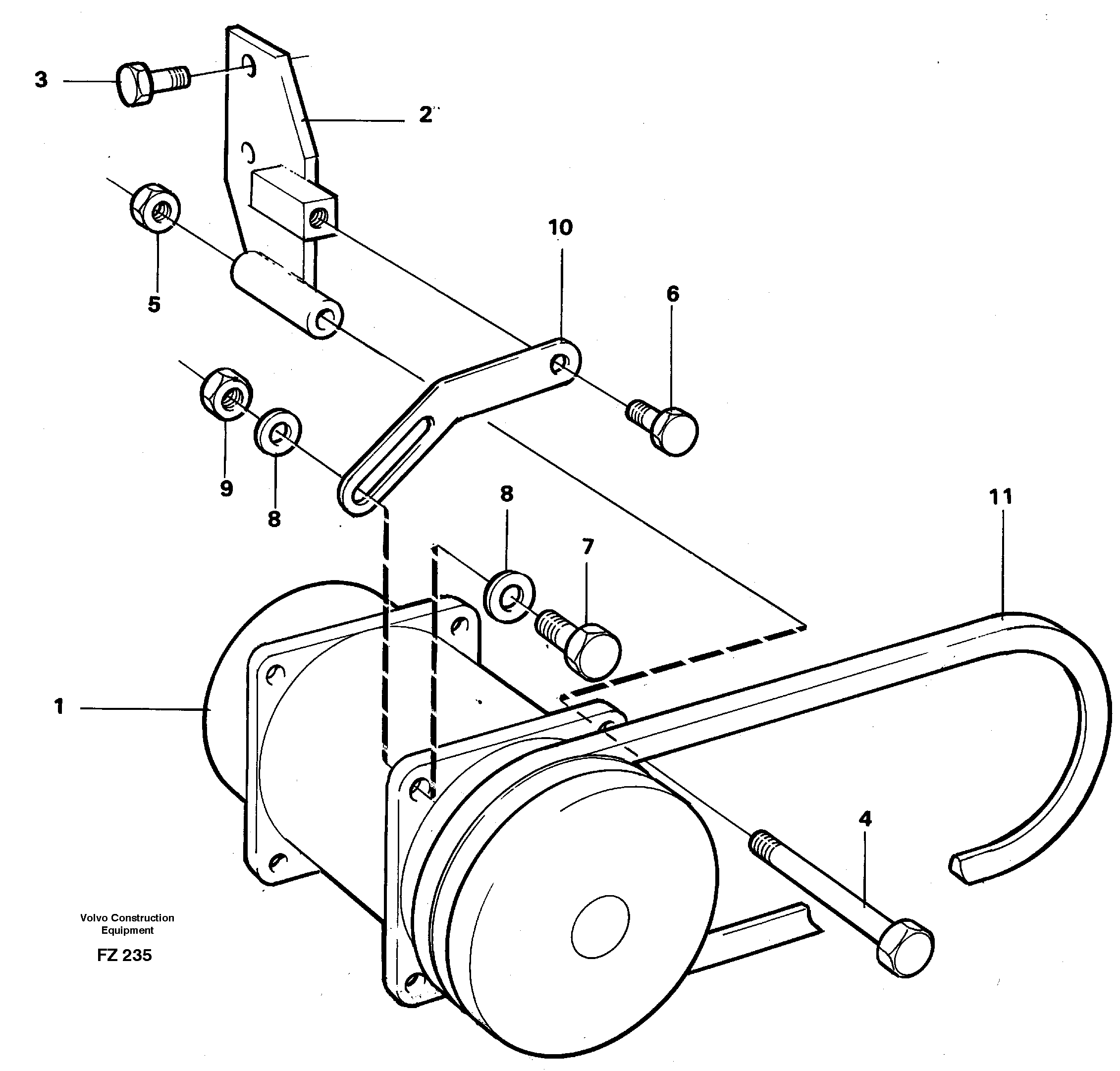 Схема запчастей Volvo EC150C - 7950 Compressor with fitting parts Cooling agent R134 A EC150C SER NO 254-