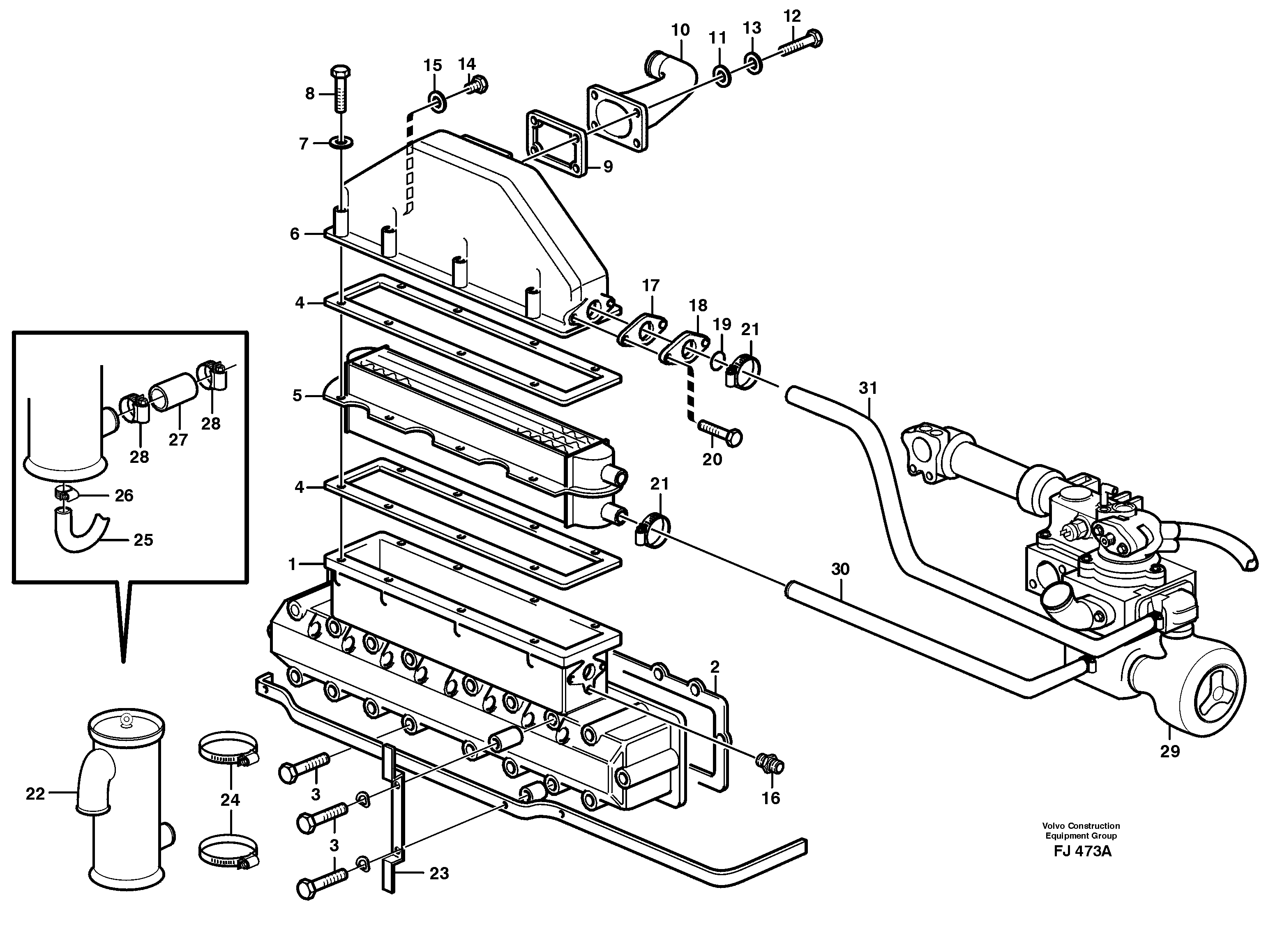 Схема запчастей Volvo EC200 - 85863 Intercooler EC200 ?KERMAN ?KERMAN EC200