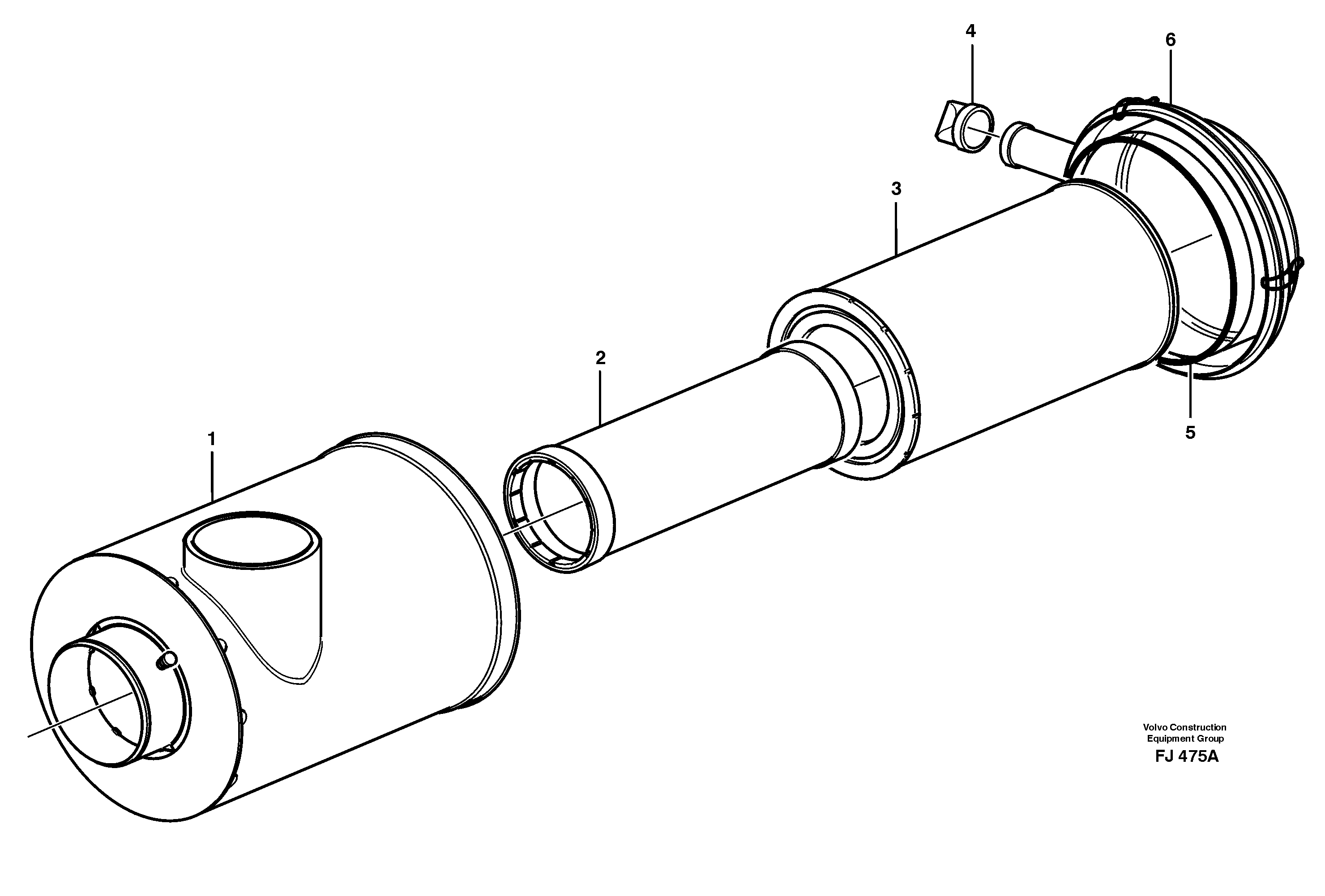 Схема запчастей Volvo EC200 - 22973 Фильтр воздушный EC200 ?KERMAN ?KERMAN EC200