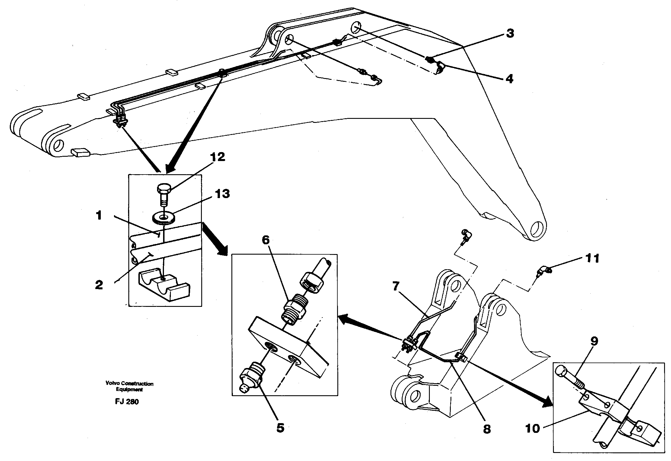Схема запчастей Volvo EC200 - 43625 Backhoe lubricating 5.20m EC200 ?KERMAN ?KERMAN EC200