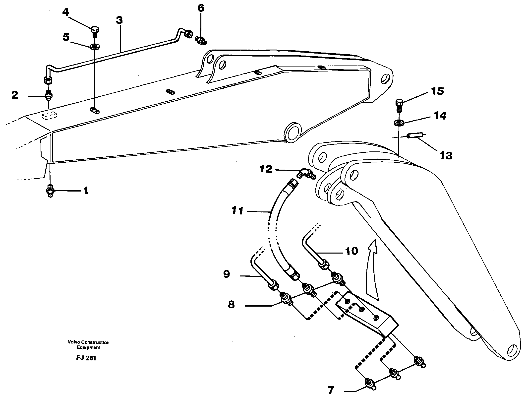 Схема запчастей Volvo EC200 - 43626 Backhoe lubricating. Adjustable boom EC200 ?KERMAN ?KERMAN EC200
