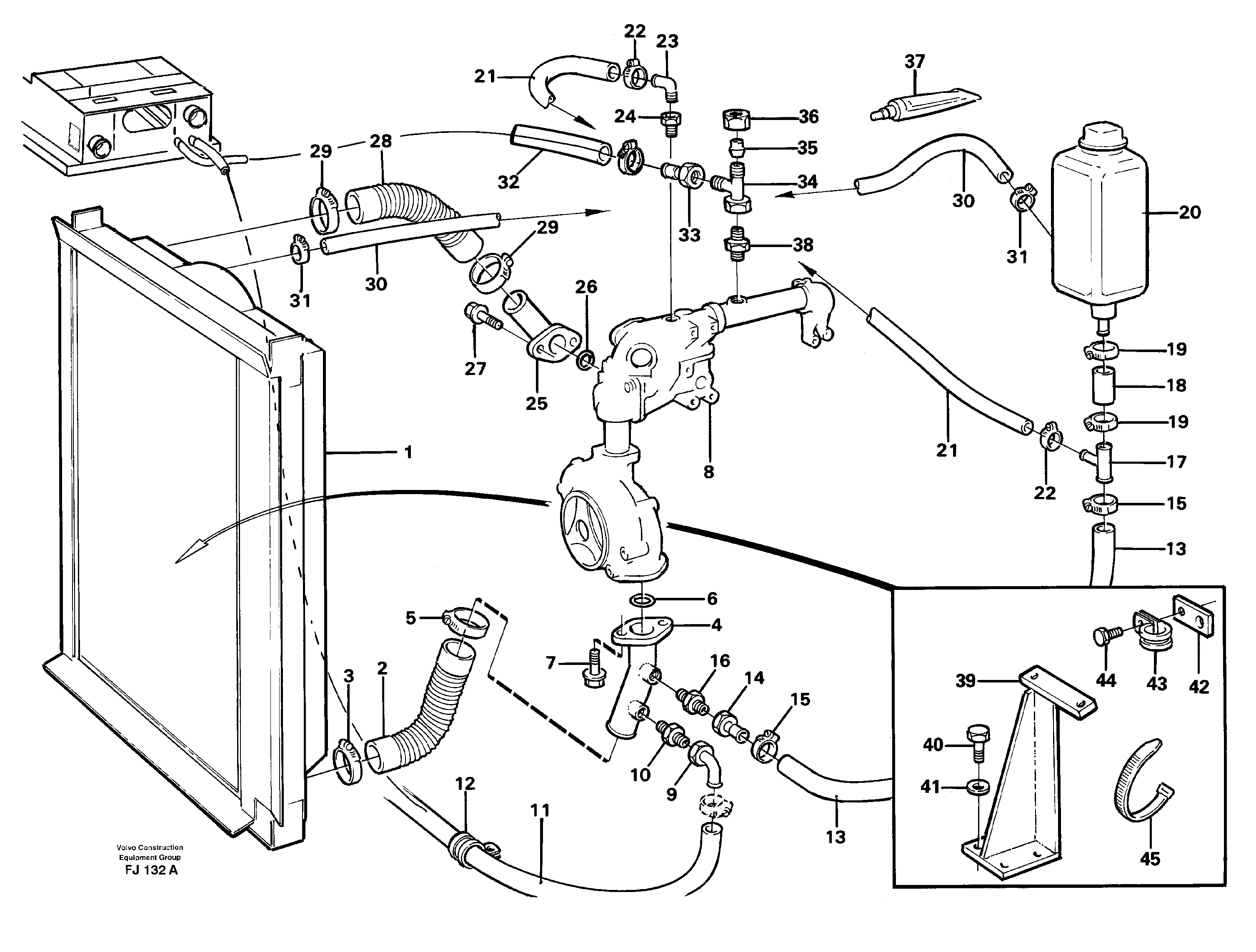 Схема запчастей Volvo EC200 - 85835 Система охлаждения EC200 ?KERMAN ?KERMAN EC200