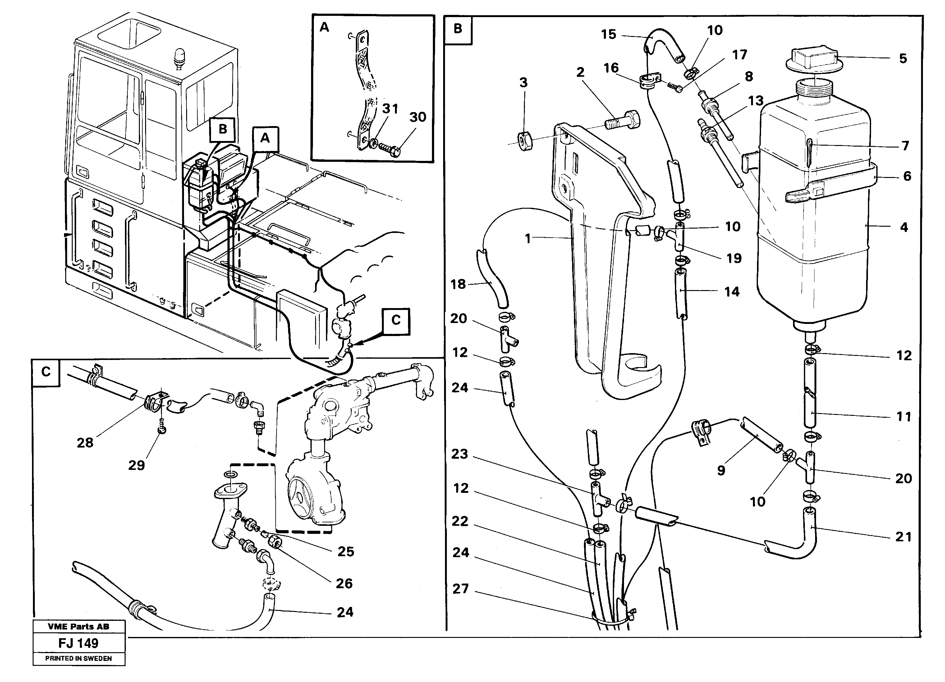 Схема запчастей Volvo EC200 - 84818 Expansion tank, Cab elevation 1220mm EC200 ?KERMAN ?KERMAN EC200