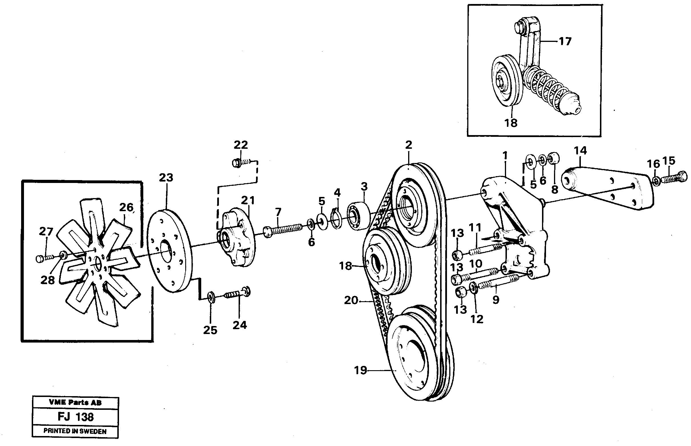 Схема запчастей Volvo EC200 - 42342 Fan and installation components EC200 ?KERMAN ?KERMAN EC200