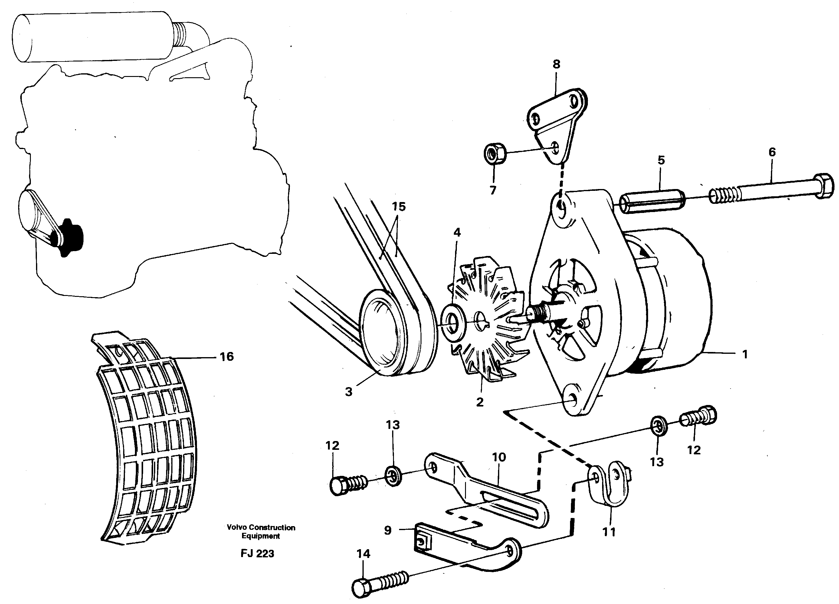 Схема запчастей Volvo EC200 - 42769 Alternator, assembly EC200 ?KERMAN ?KERMAN EC200