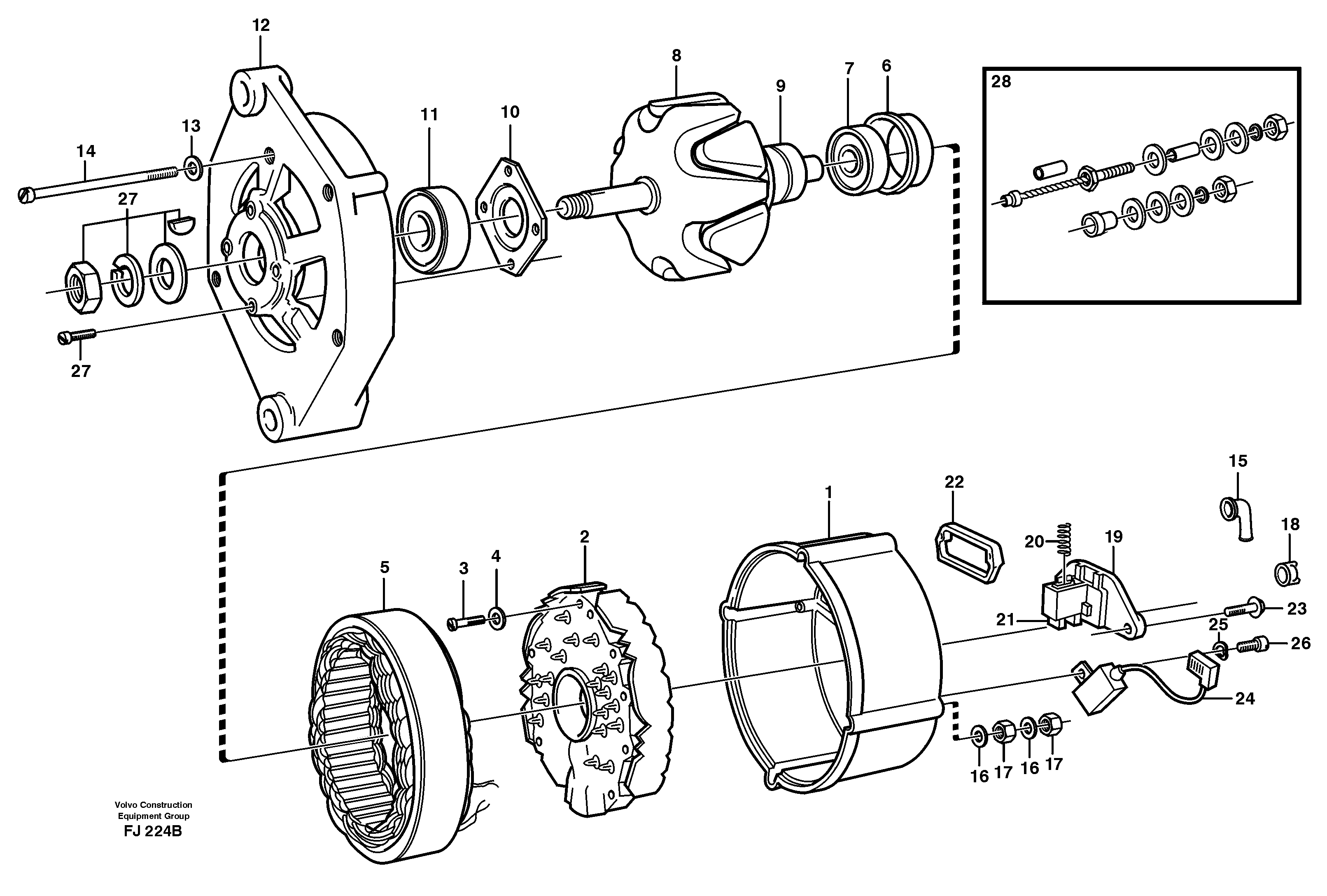 Схема запчастей Volvo EC200 - 17060 Alternator EC200 ?KERMAN ?KERMAN EC200