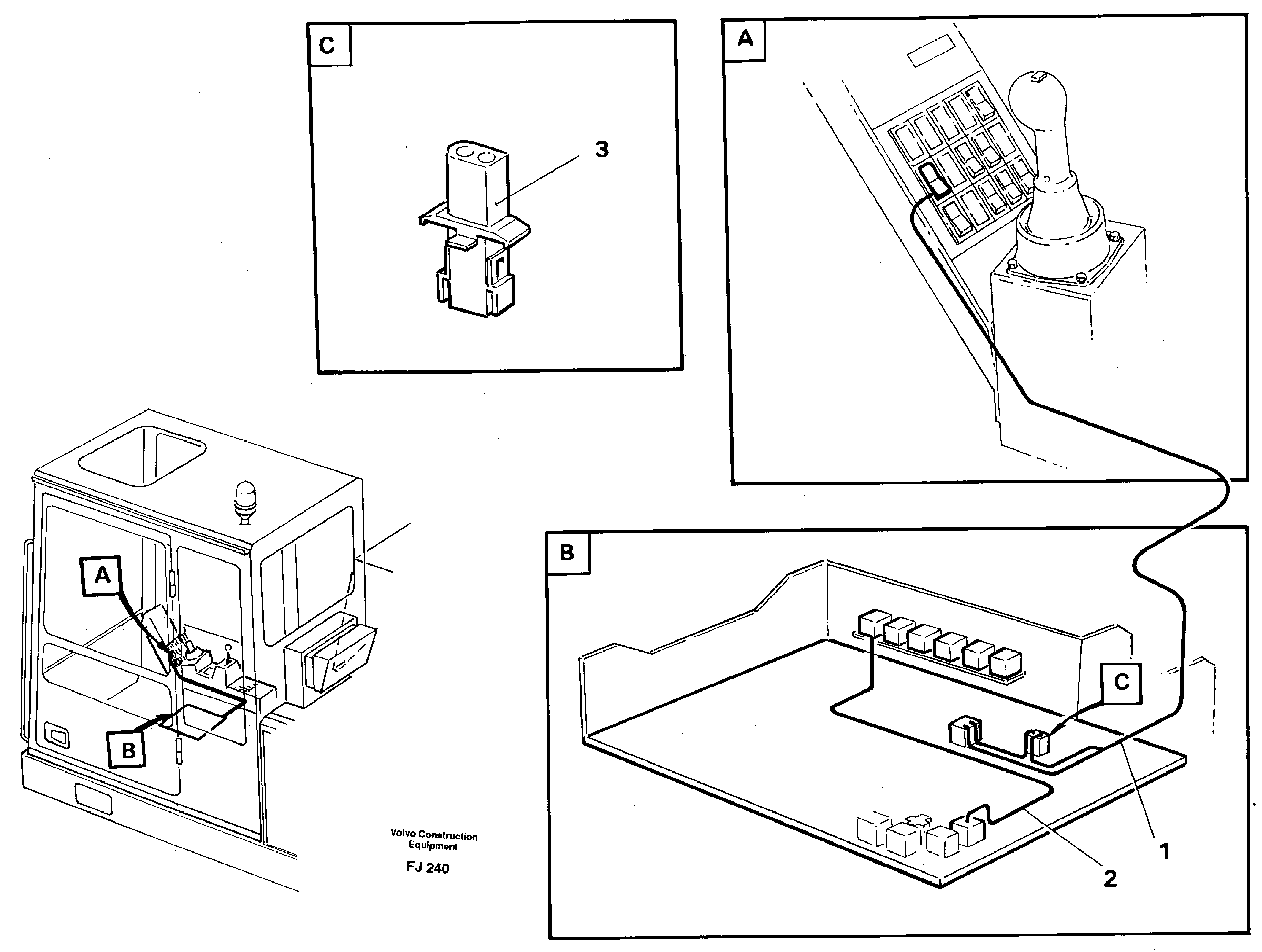 Схема запчастей Volvo EC200 - 44281 Electric intallation of hammer/shears on monoboomin base machine EC200 ?KERMAN ?KERMAN EC200