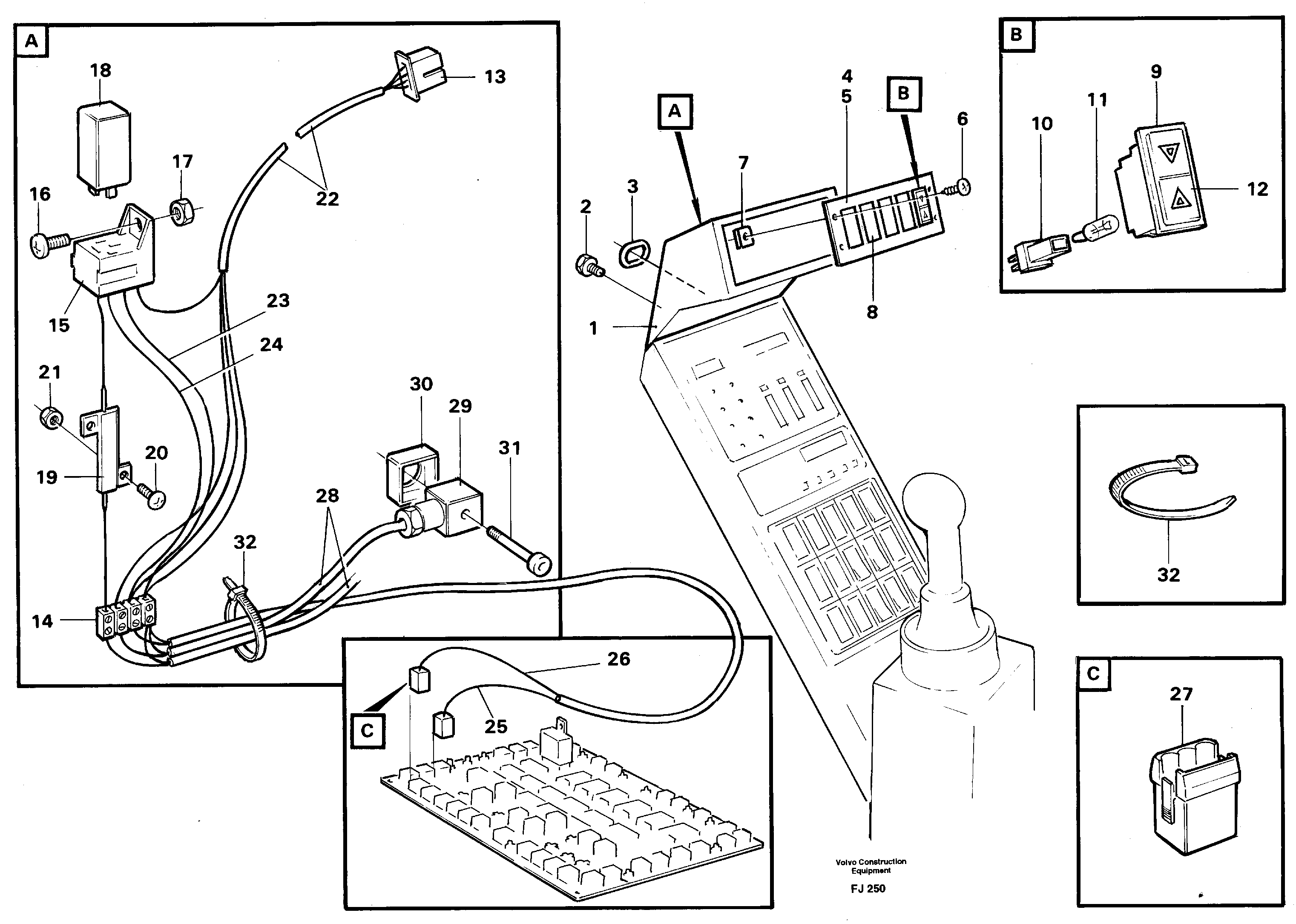 Схема запчастей Volvo EC200 - 44307 Electric installation for load limiting device EC200 ?KERMAN ?KERMAN EC200