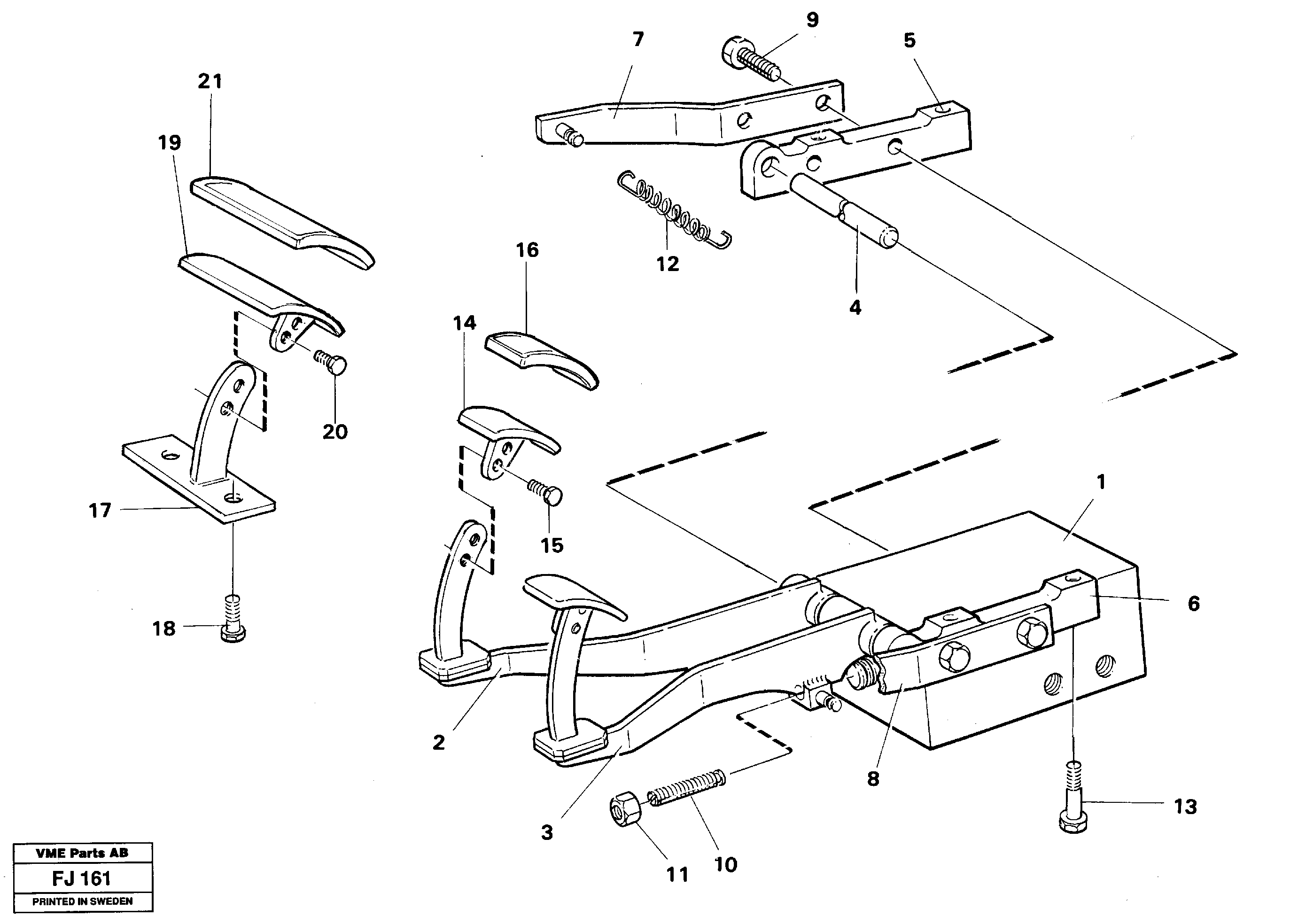 Схема запчастей Volvo EC200 - 44317 Pedal valve and foot rest EC200 ?KERMAN ?KERMAN EC200