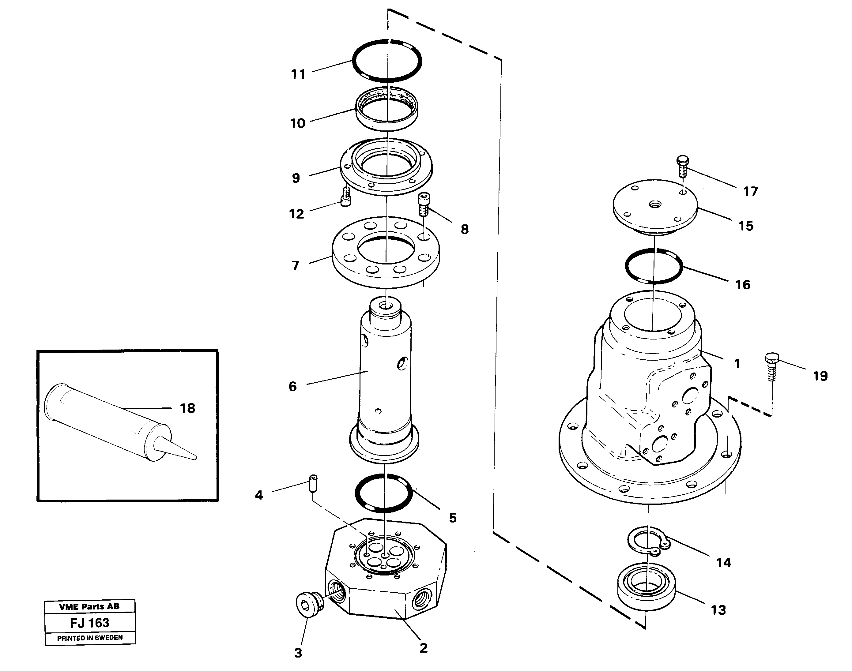 Схема запчастей Volvo EC200 - 51421 Шарнир поворотный EC200 ?KERMAN ?KERMAN EC200
