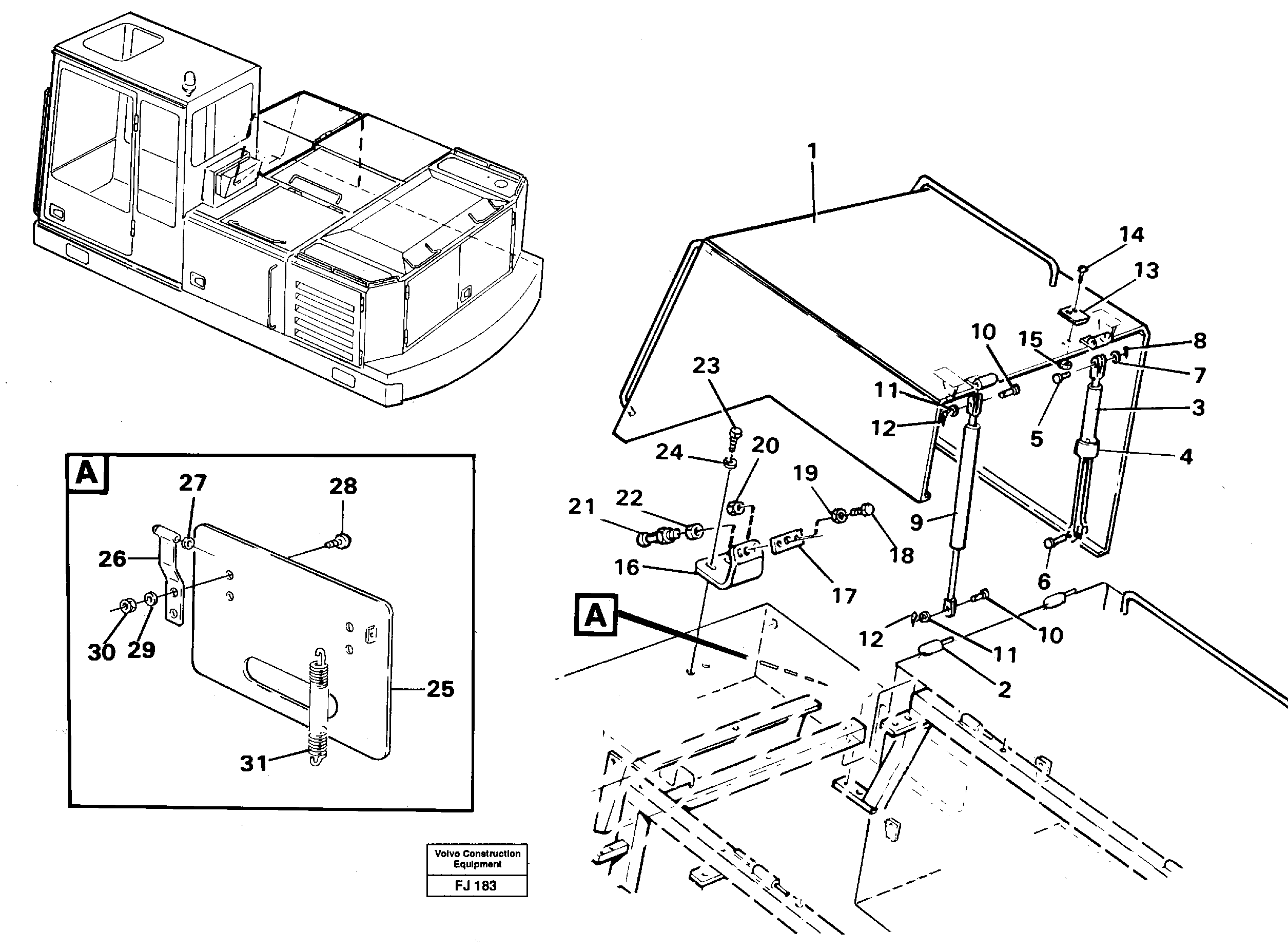 Схема запчастей Volvo EC200 - 35691 Casing over battery EC200 ?KERMAN ?KERMAN EC200