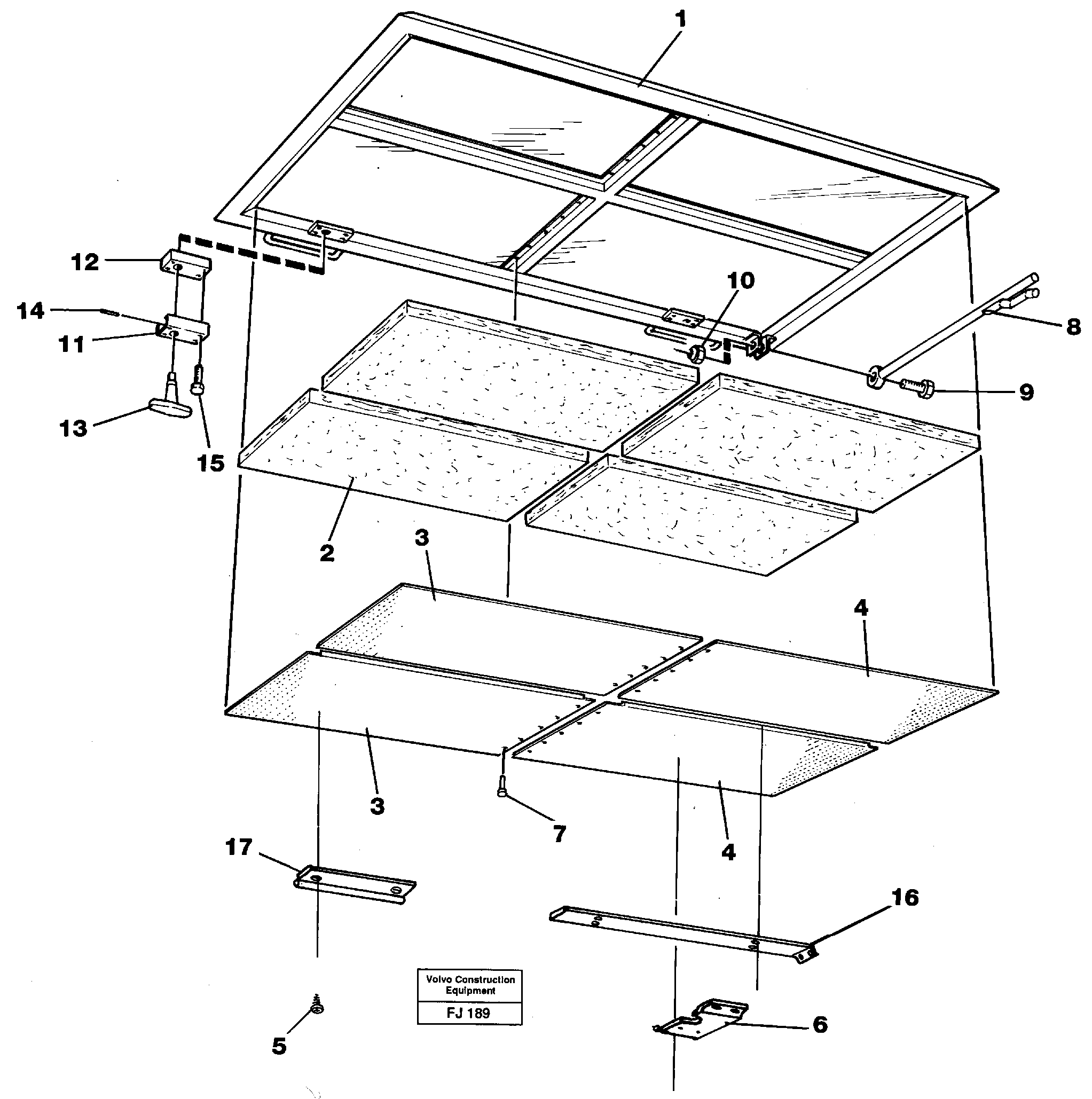 Схема запчастей Volvo EC200 - 42887 Hatch, engine EC200 ?KERMAN ?KERMAN EC200