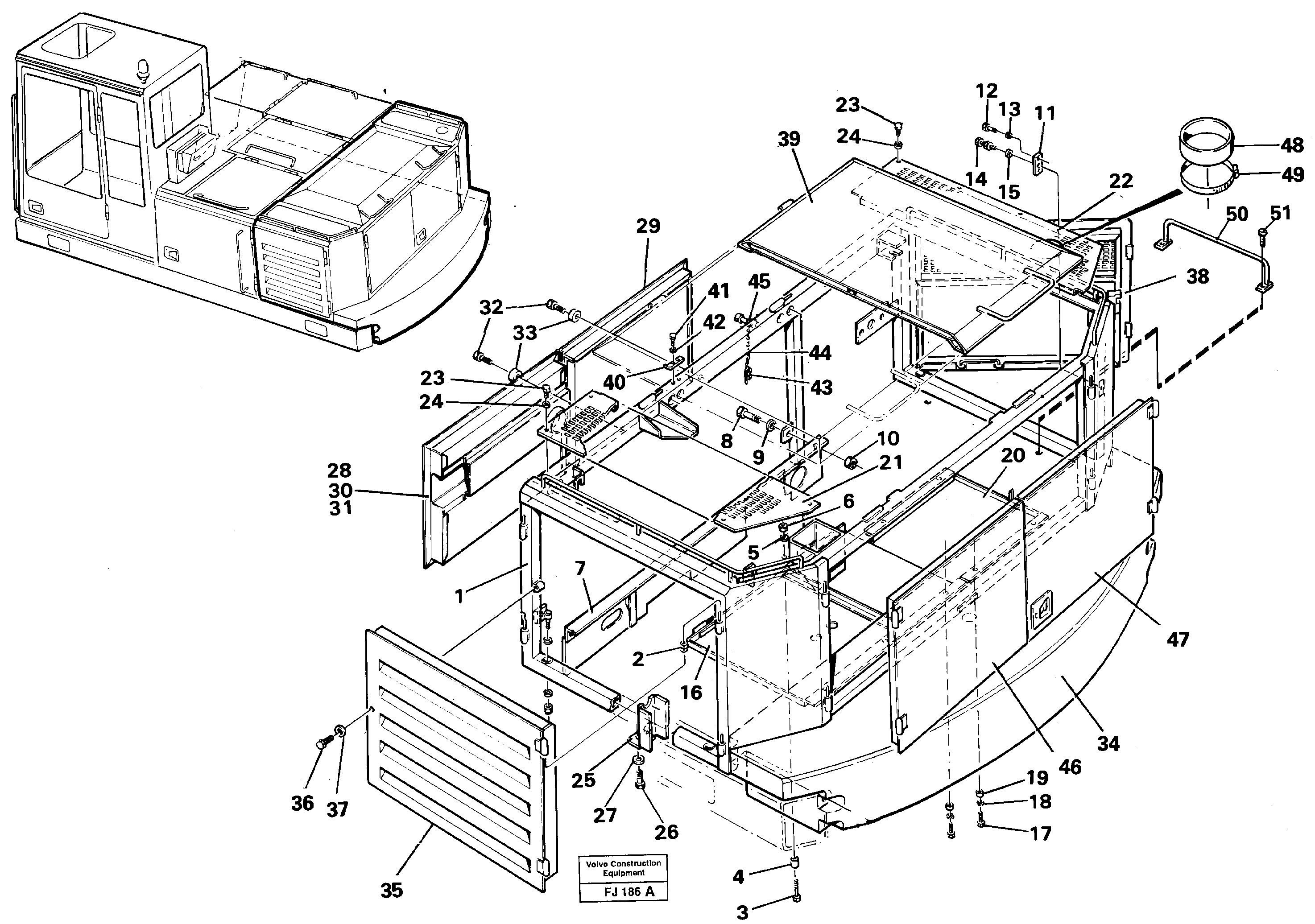 Схема запчастей Volvo EC200 - 42890 Frame, engine cover rear EC200 ?KERMAN ?KERMAN EC200