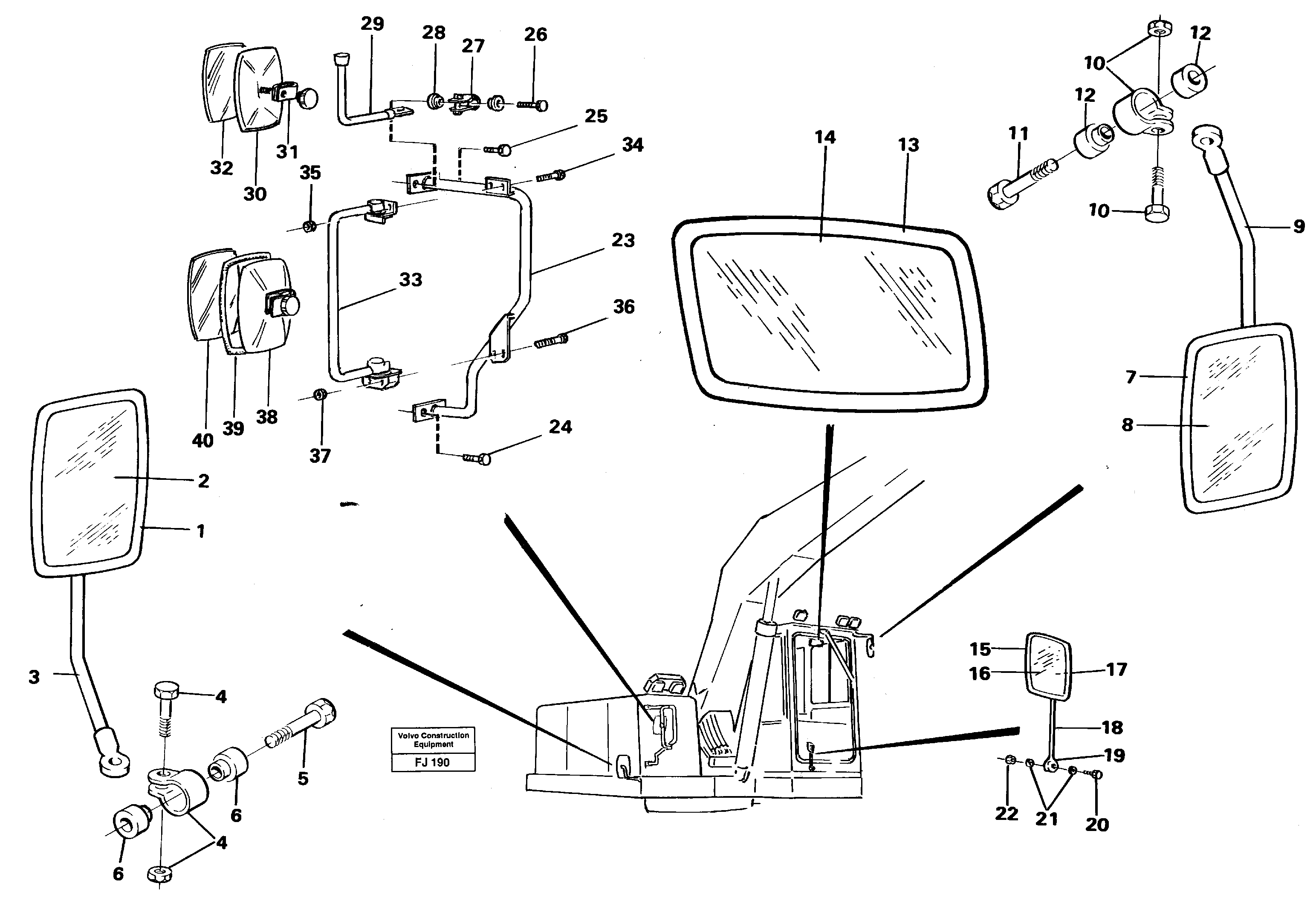 Схема запчастей Volvo EC200 - 42893 Rear view mirror EC200 ?KERMAN ?KERMAN EC200