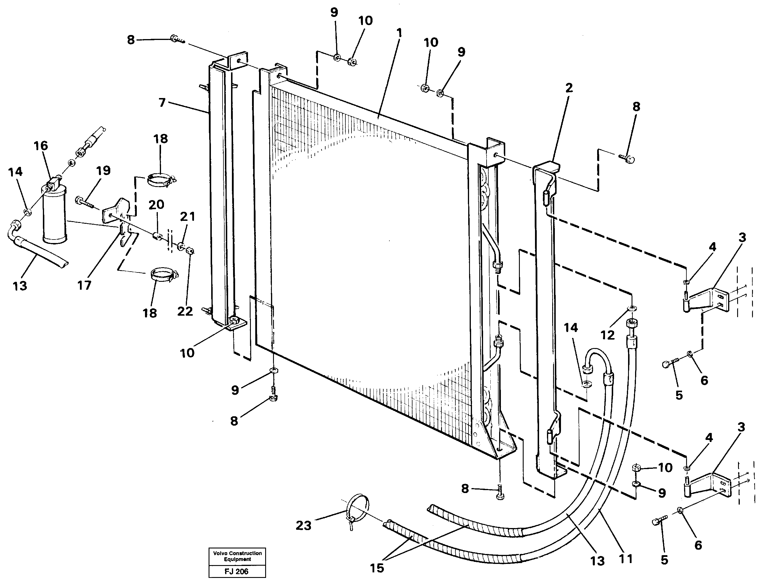 Схема запчастей Volvo EC200 - 41875 Condensor with fitting parts. Cooling agent R12,r134a EC200 ?KERMAN ?KERMAN EC200