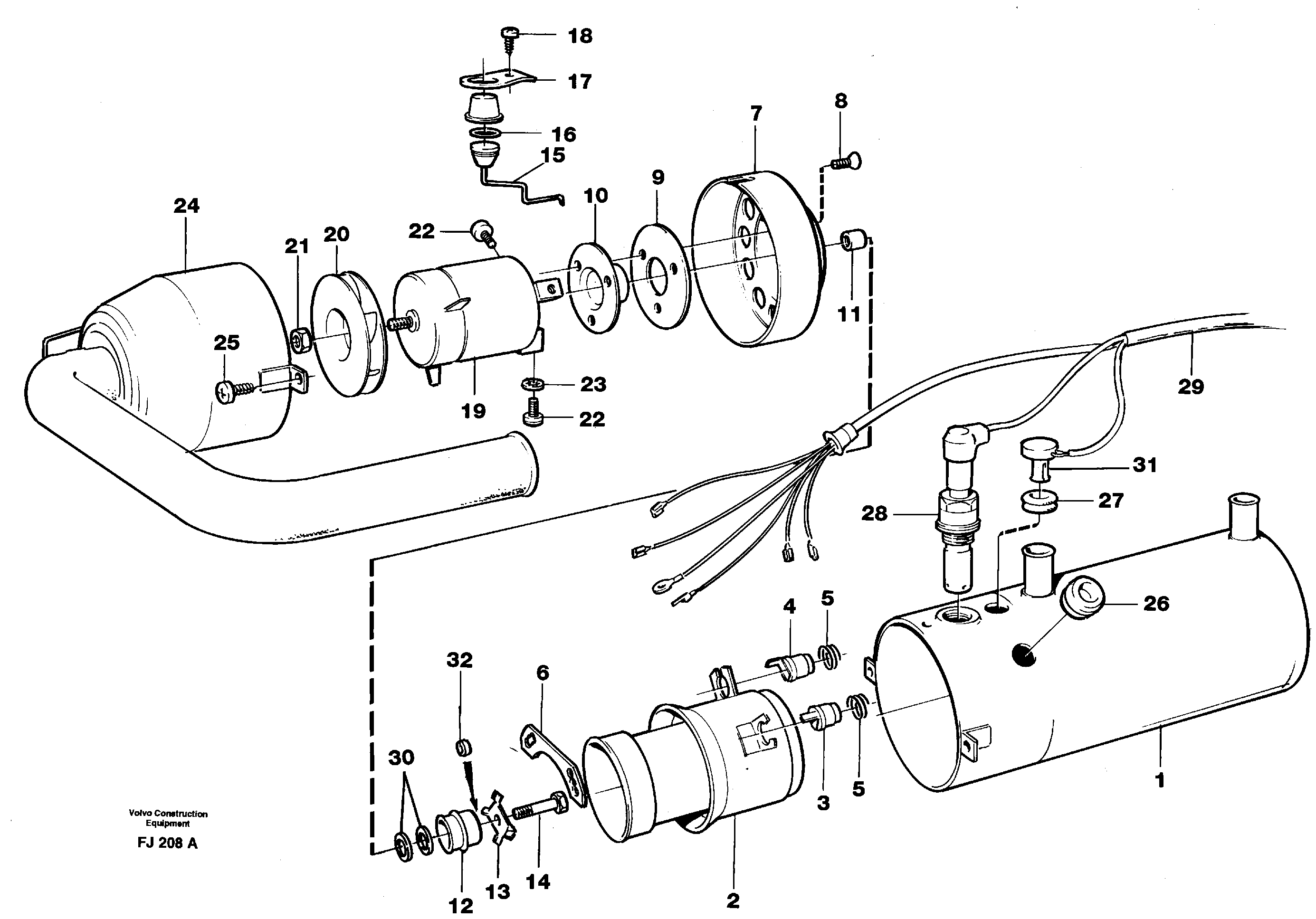 Схема запчастей Volvo EC200 - 13856 Heater, diesel EC200 ?KERMAN ?KERMAN EC200