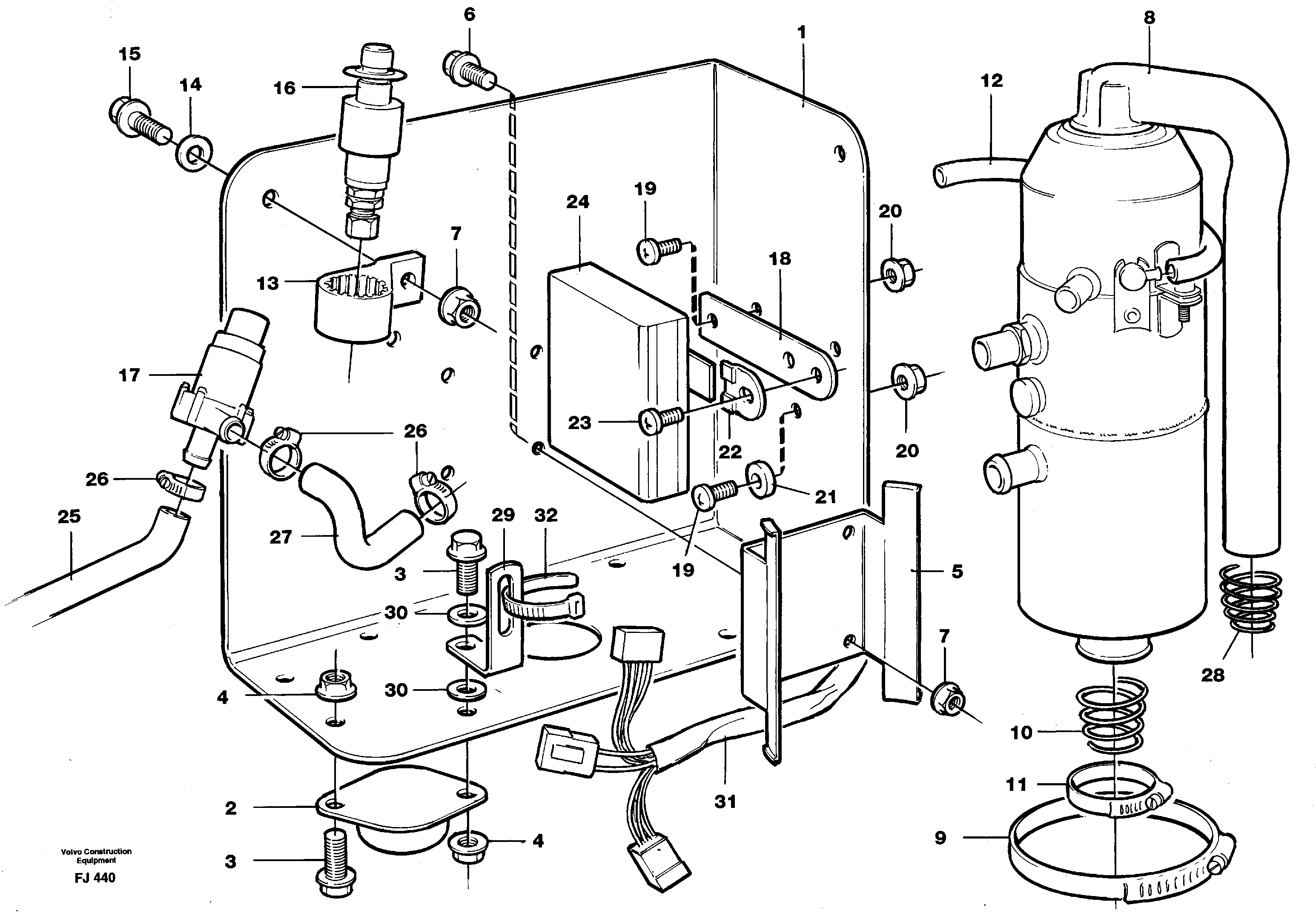Схема запчастей Volvo EC200 - 82595 Heater, diesel EC200 ?KERMAN ?KERMAN EC200