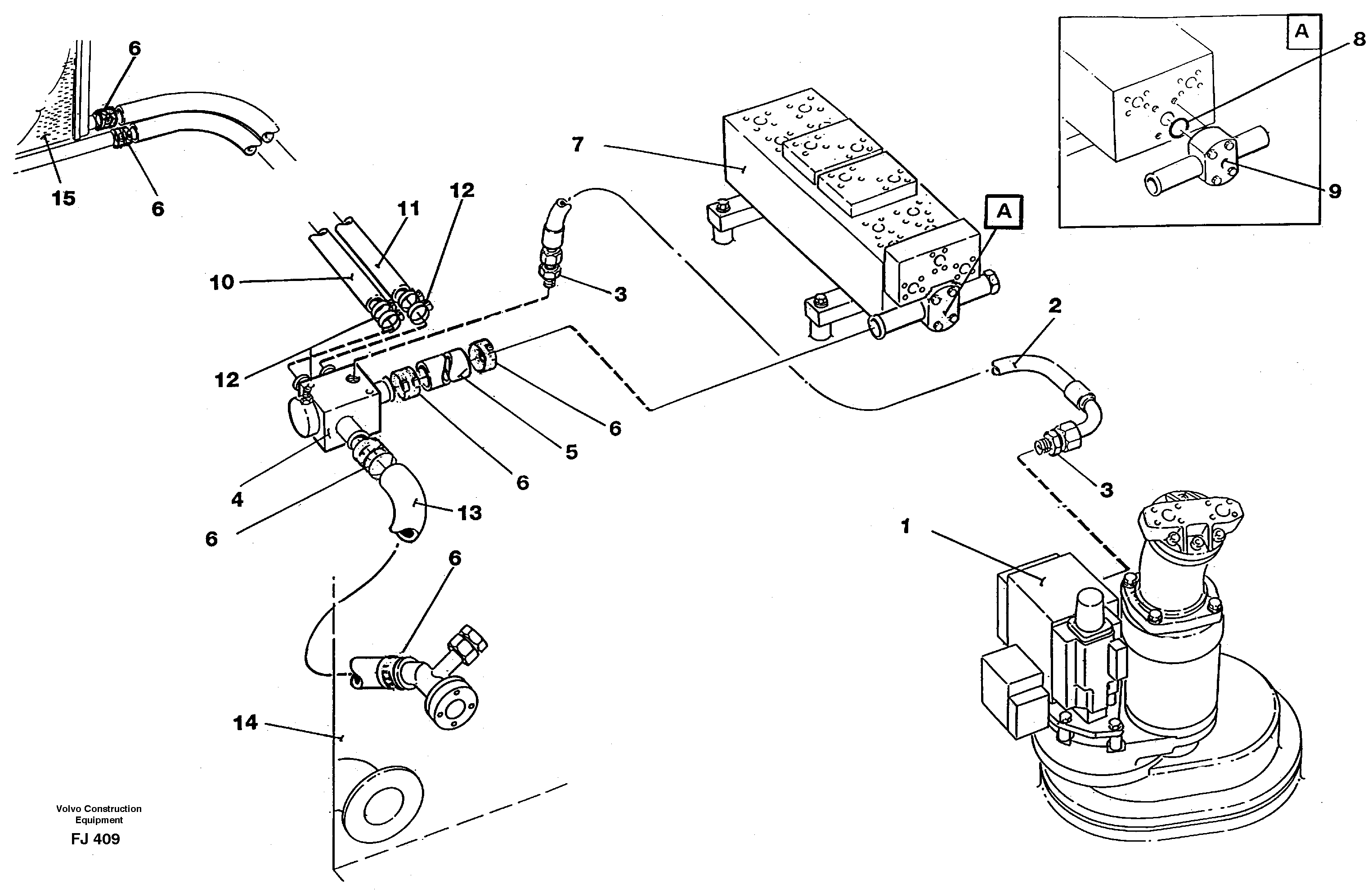 Схема запчастей Volvo EC200 - 45069 Hydraulic system, return lines EC200 ?KERMAN ?KERMAN EC200