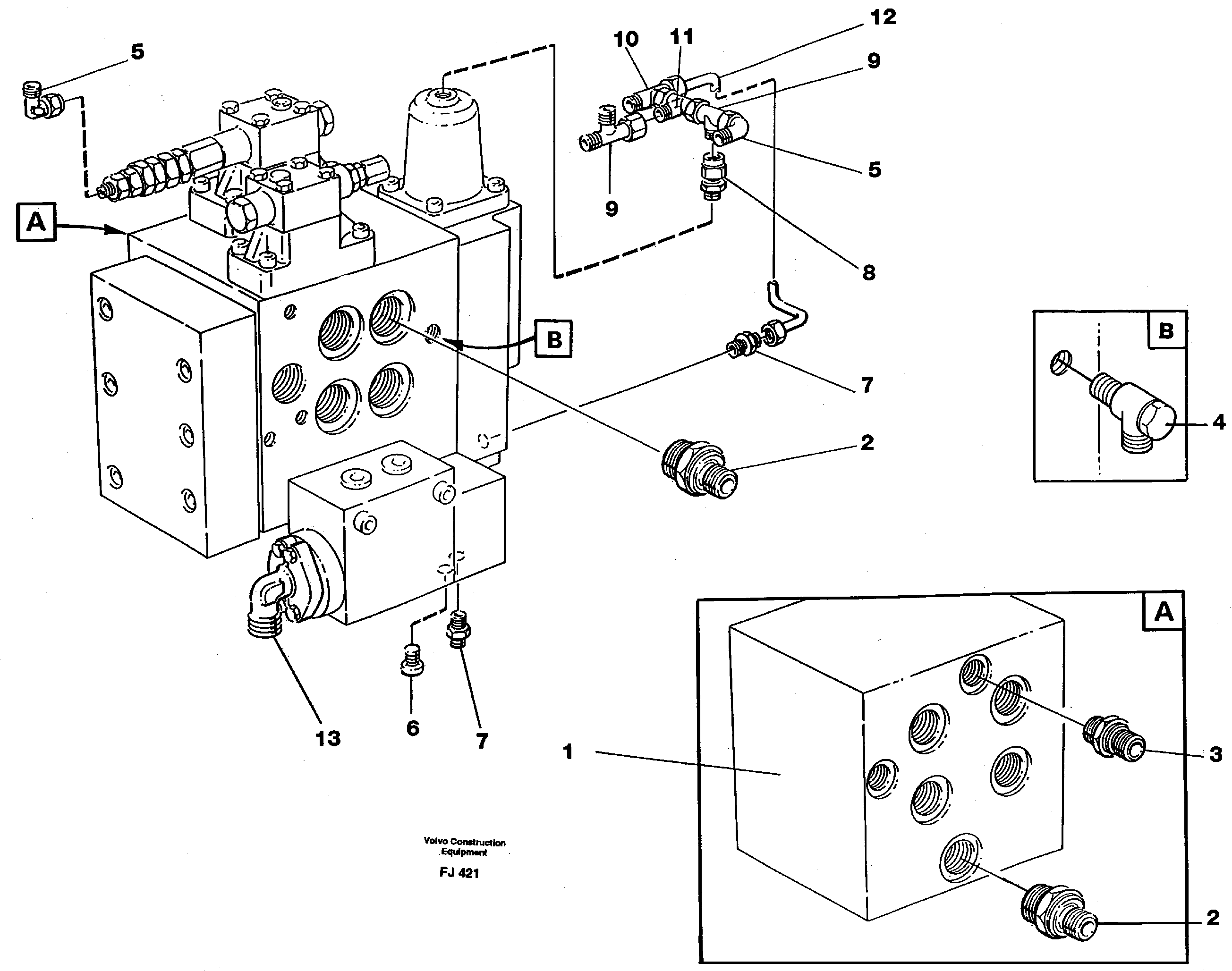 Схема запчастей Volvo EC200 - 46022 Slew valve assembly Nippels EC200 ?KERMAN ?KERMAN EC200