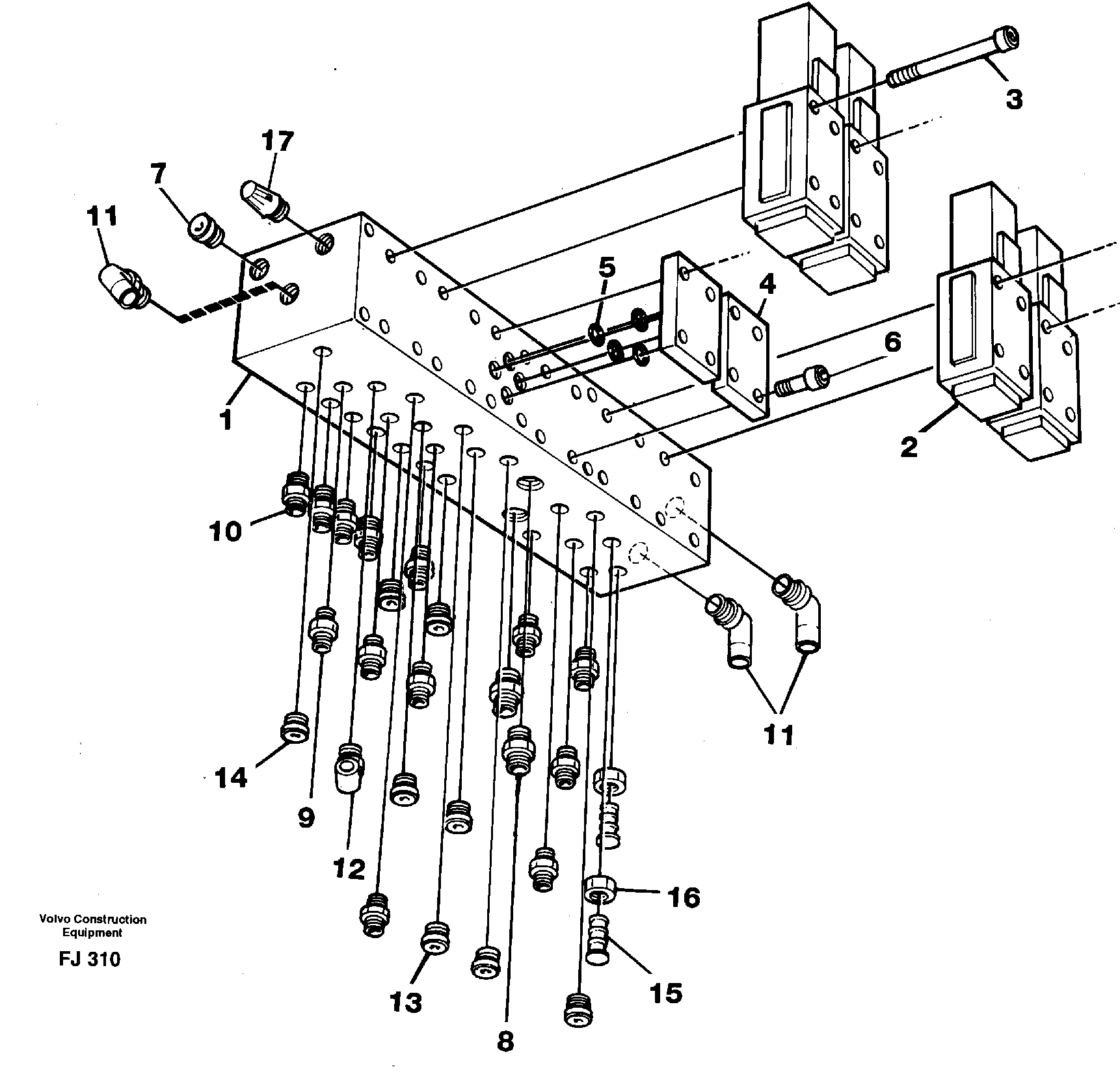 Схема запчастей Volvo EC200 - 41973 Control valve block EC200 ?KERMAN ?KERMAN EC200