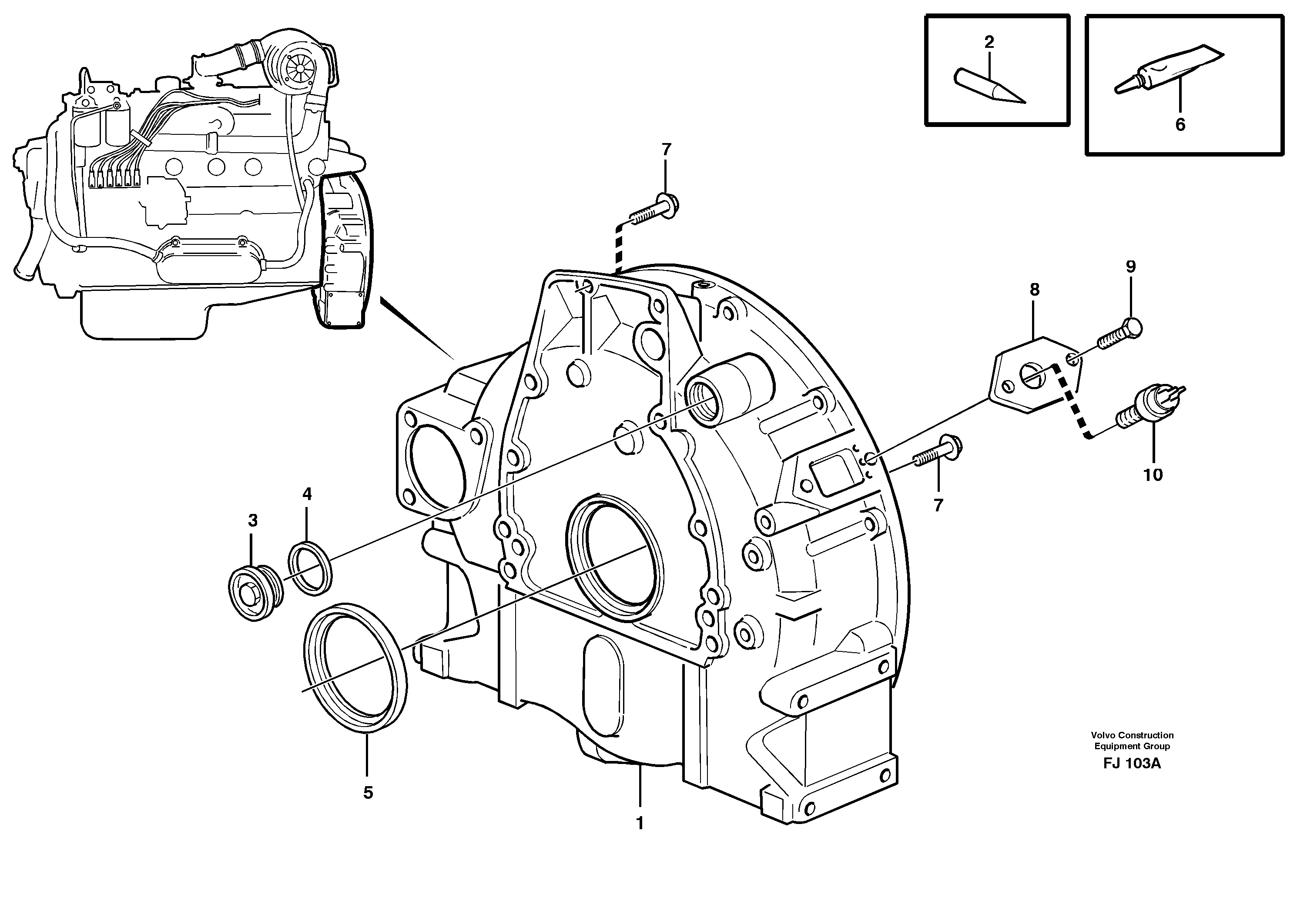 Схема запчастей Volvo EC200 - 14499 Картер маховика EC200 ?KERMAN ?KERMAN EC200
