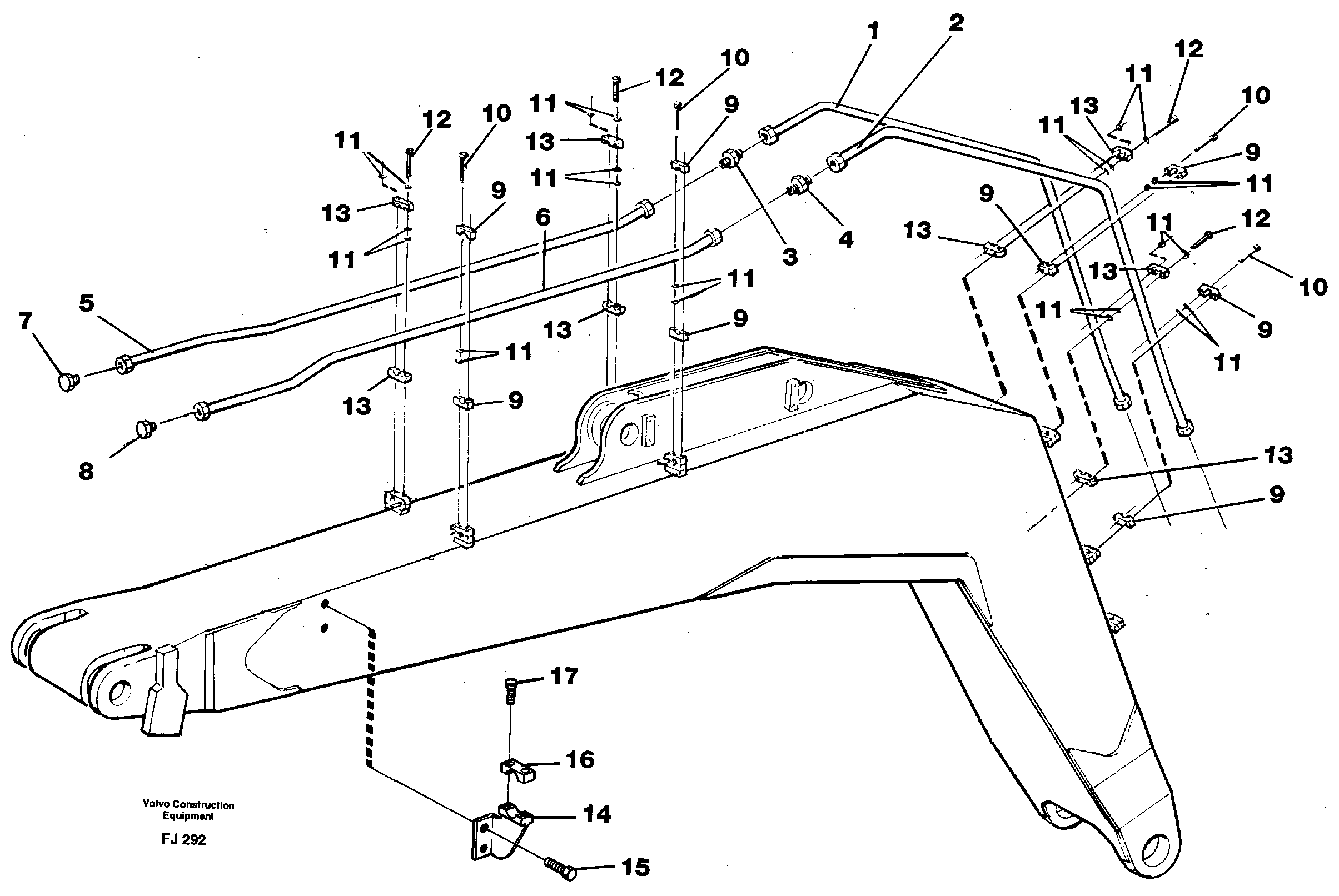 Схема запчастей Volvo EC200 - 44011 Hammer hydraulics on monoboom, 4,65 m and 5,20 m EC200 ?KERMAN ?KERMAN EC200
