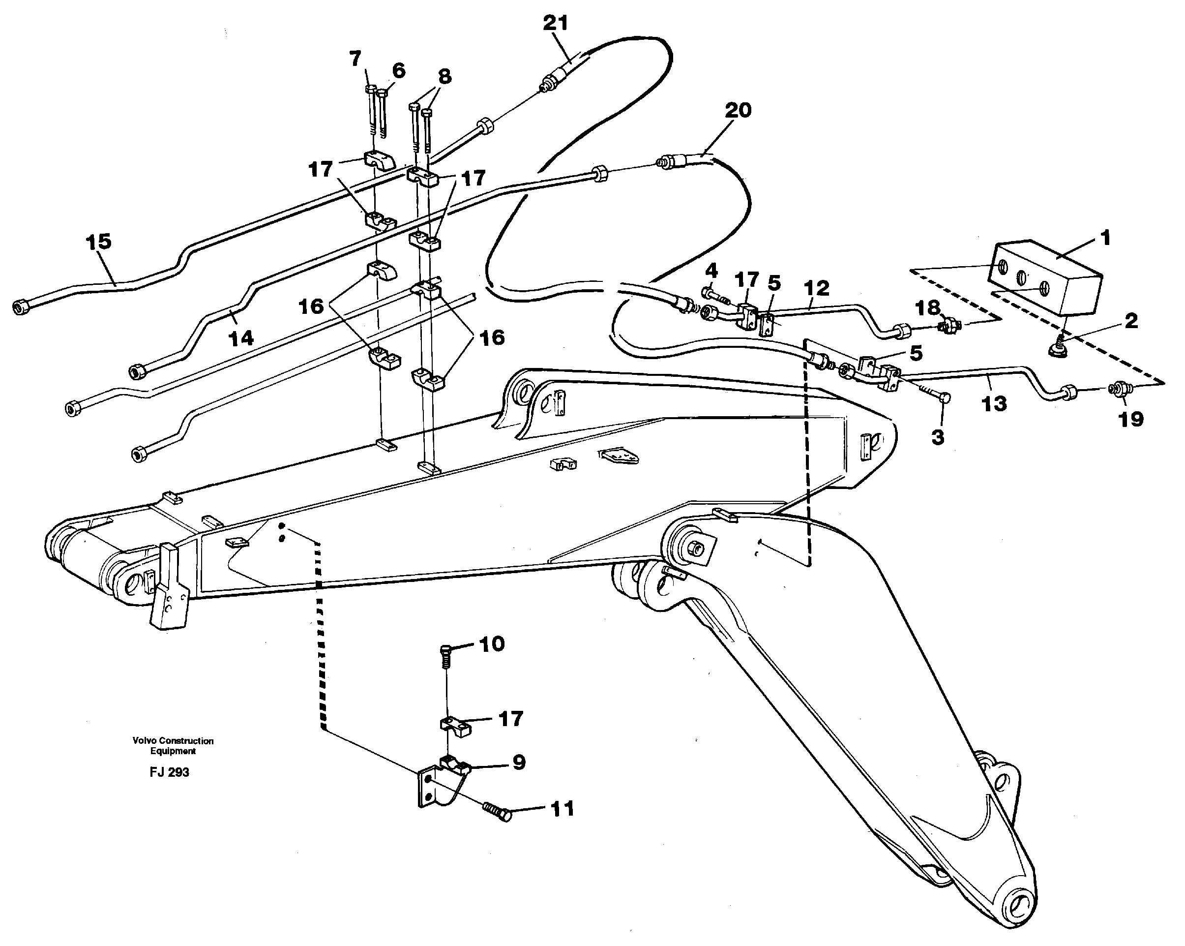 Схема запчастей Volvo EC200 - 44012 Hammer/shears hydraulics on adjustable boom EC200 ?KERMAN ?KERMAN EC200