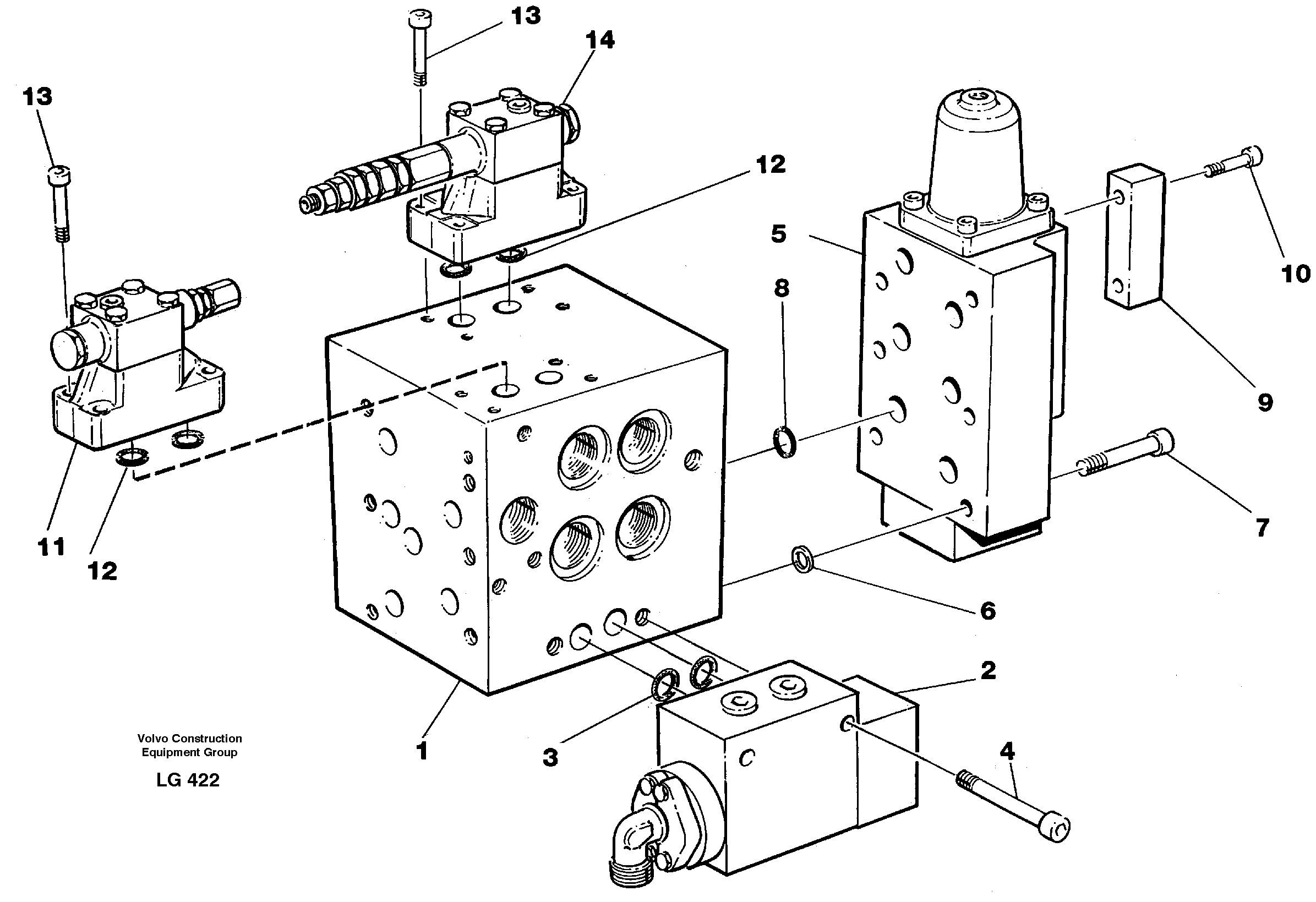 Схема запчастей Volvo EC200 - 59330 Slew valve assembly valve EC200 SER NO 2760-