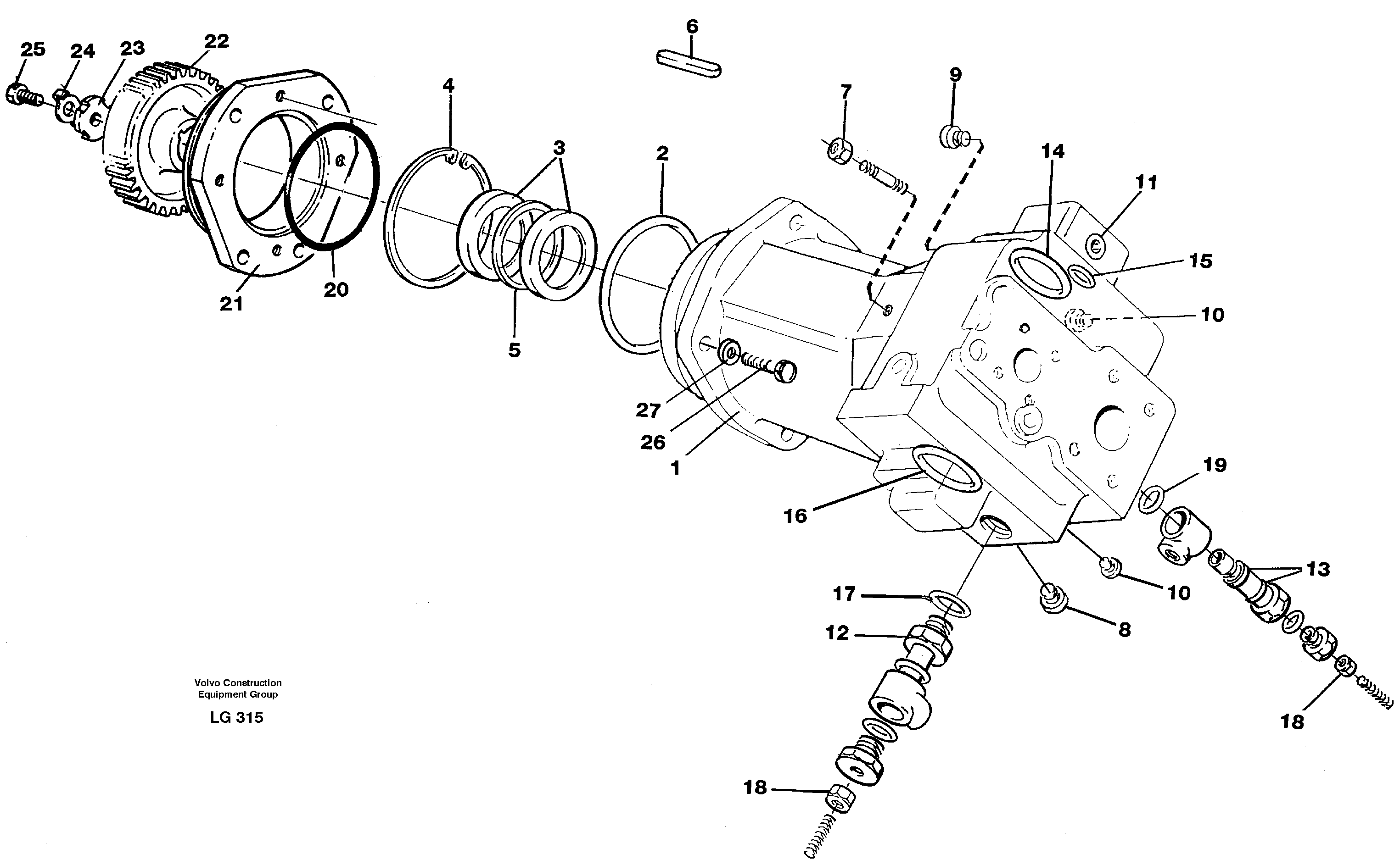 Схема запчастей Volvo EC200 - 13893 Гидронасос (основной насос) EC200 SER NO 2760-