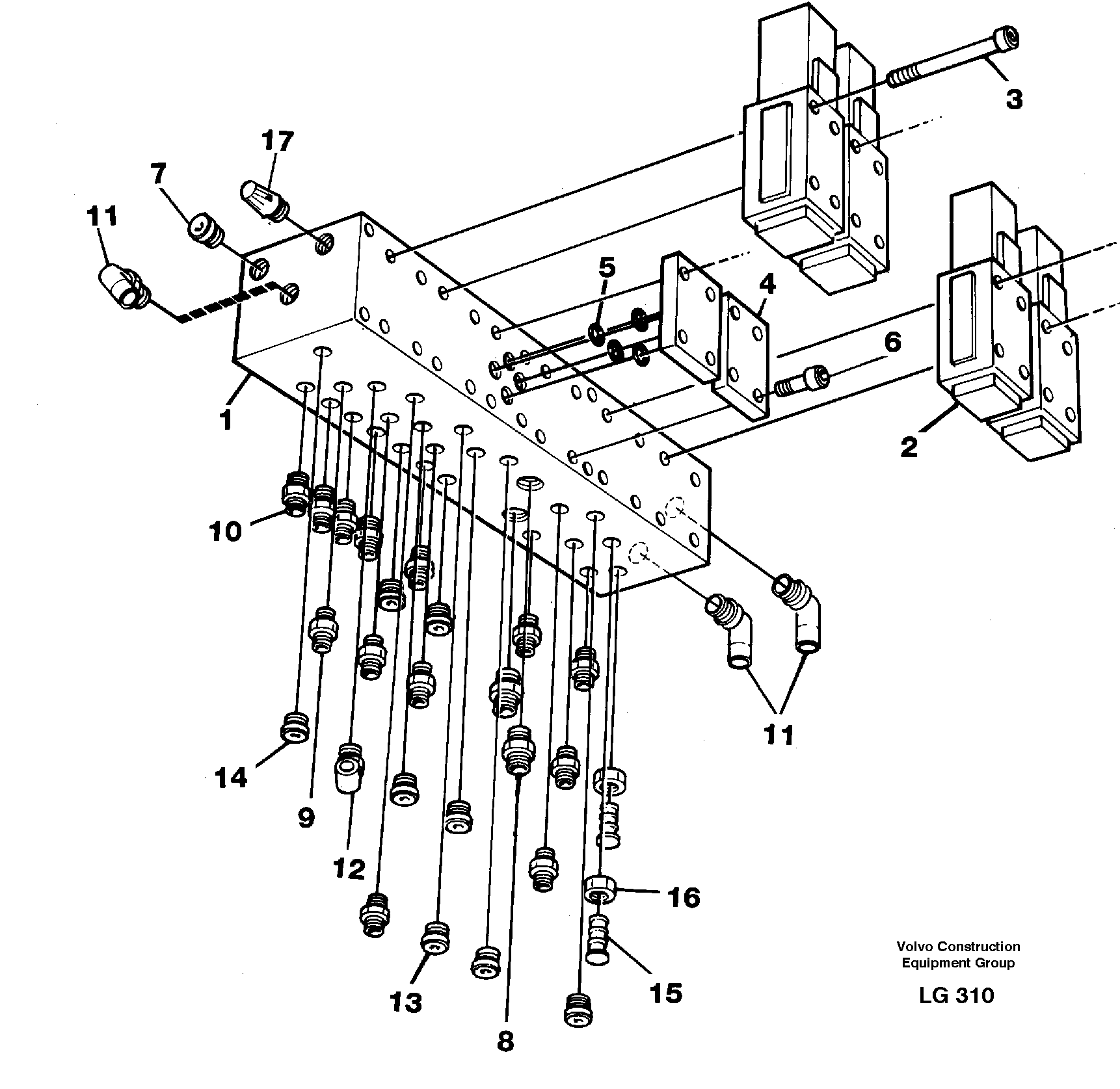Схема запчастей Volvo EC200 - 37006 Control valve block EC200 SER NO 2760-