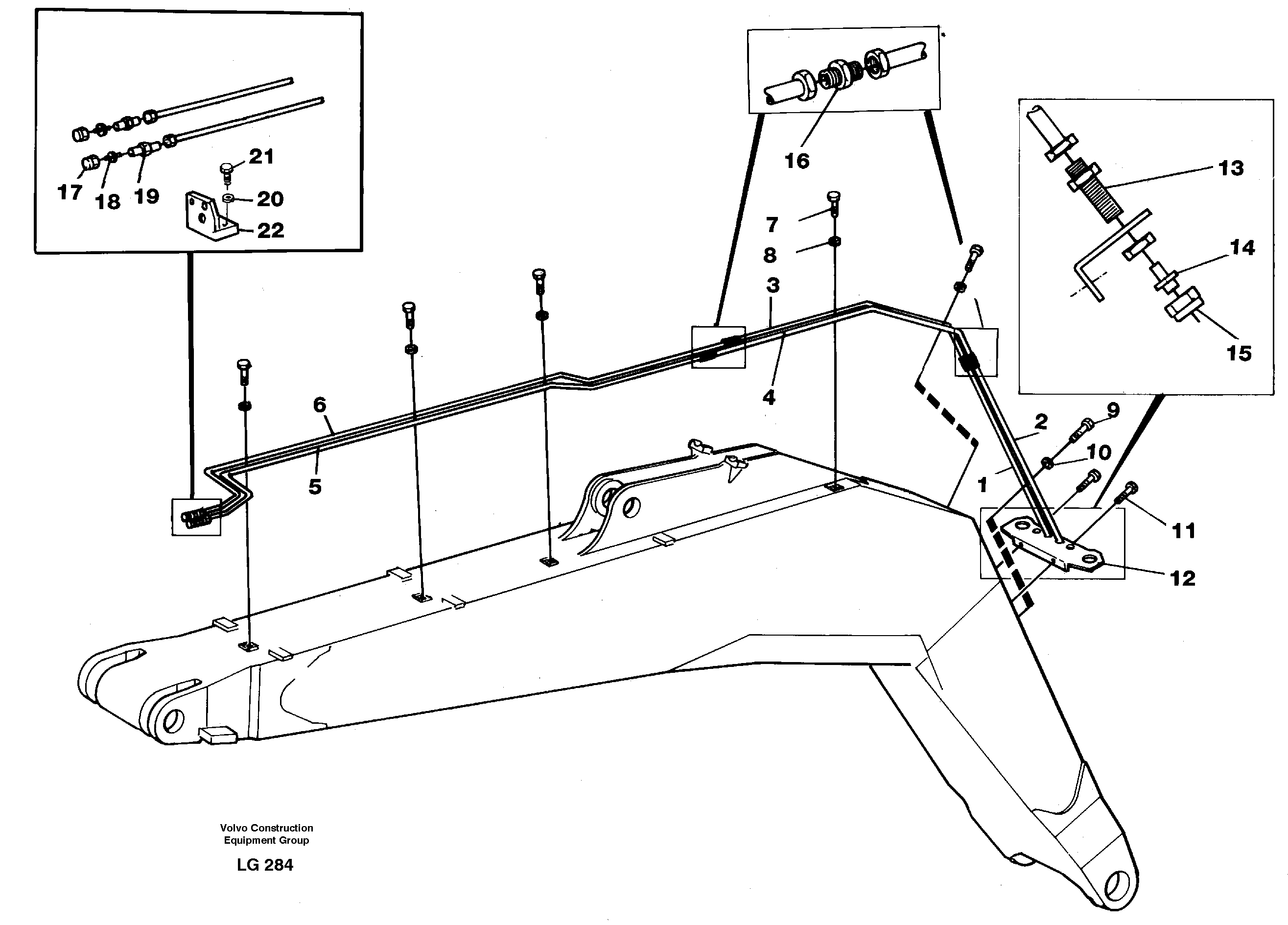 Схема запчастей Volvo EC200 - 105703 Hydr. quick fit equipm. on mono boom EC200 SER NO 2760-