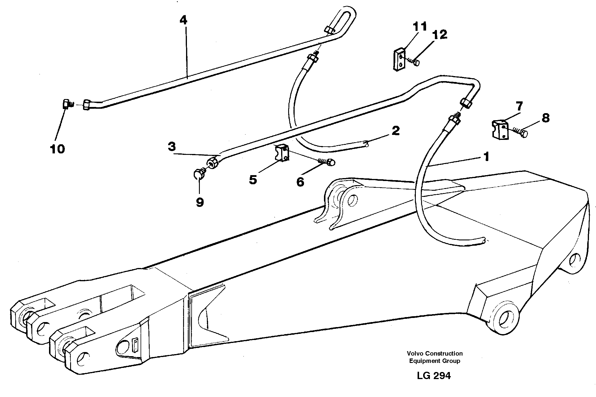 Схема запчастей Volvo EC200 - 14361 Hammer hydraulics on dipper arm, 2.00 m, 2.40 m, 2.80 m EC200 SER NO 2760-