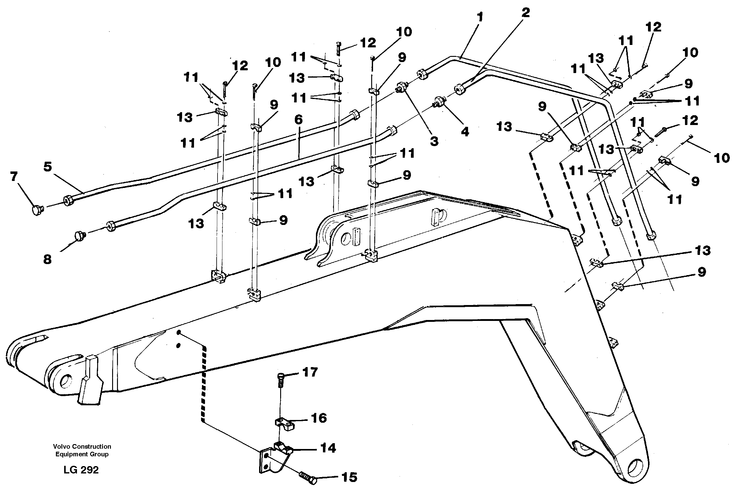 Схема запчастей Volvo EC200 - 40601 Hammer hydraulics on monoboom, 4,65 m and 5,20 m EC200 SER NO 2760-