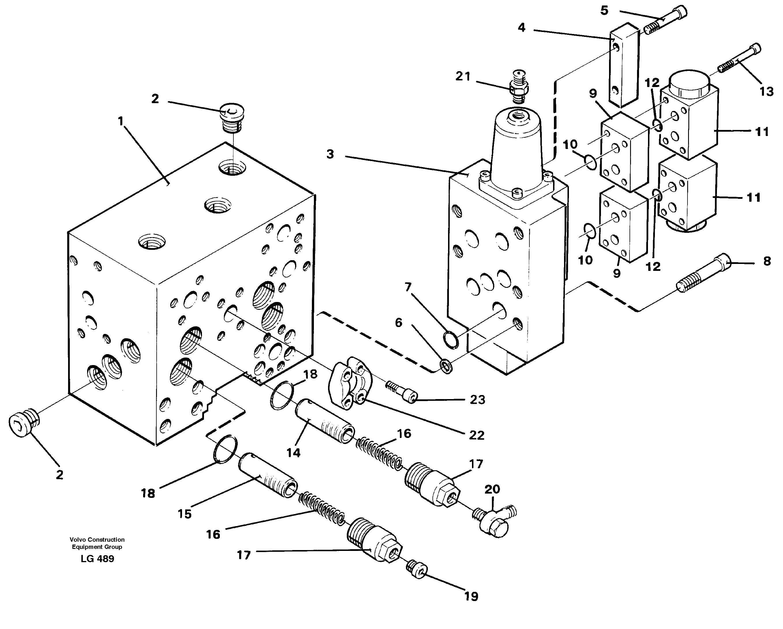 Схема запчастей Volvo EC200 - 40606 Control block, hammer and shears EC200 SER NO 2760-