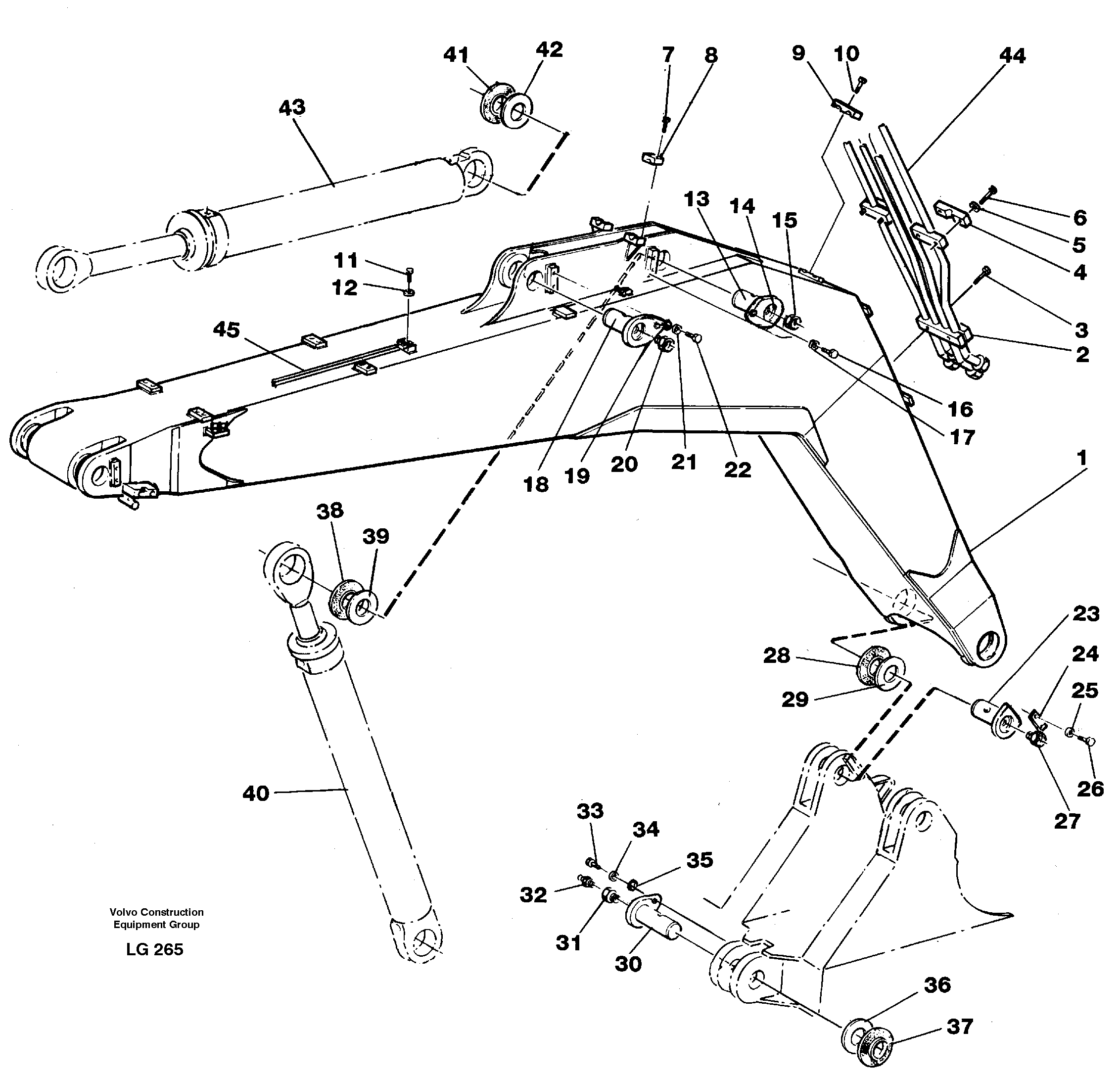 Схема запчастей Volvo EC200 - 40620 Backhoe boom 4,65m EC200 SER NO 2760-