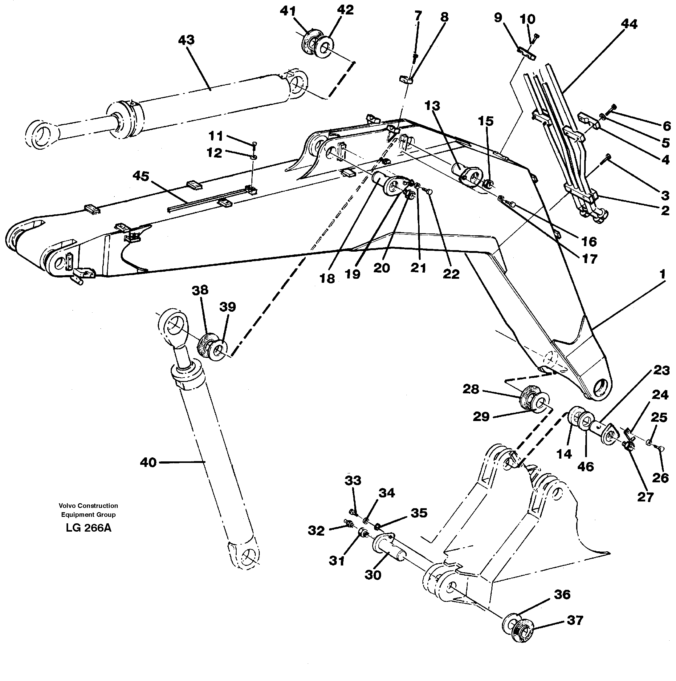 Схема запчастей Volvo EC200 - 40621 Backhoe boom 5.20m EC200 SER NO 2760-