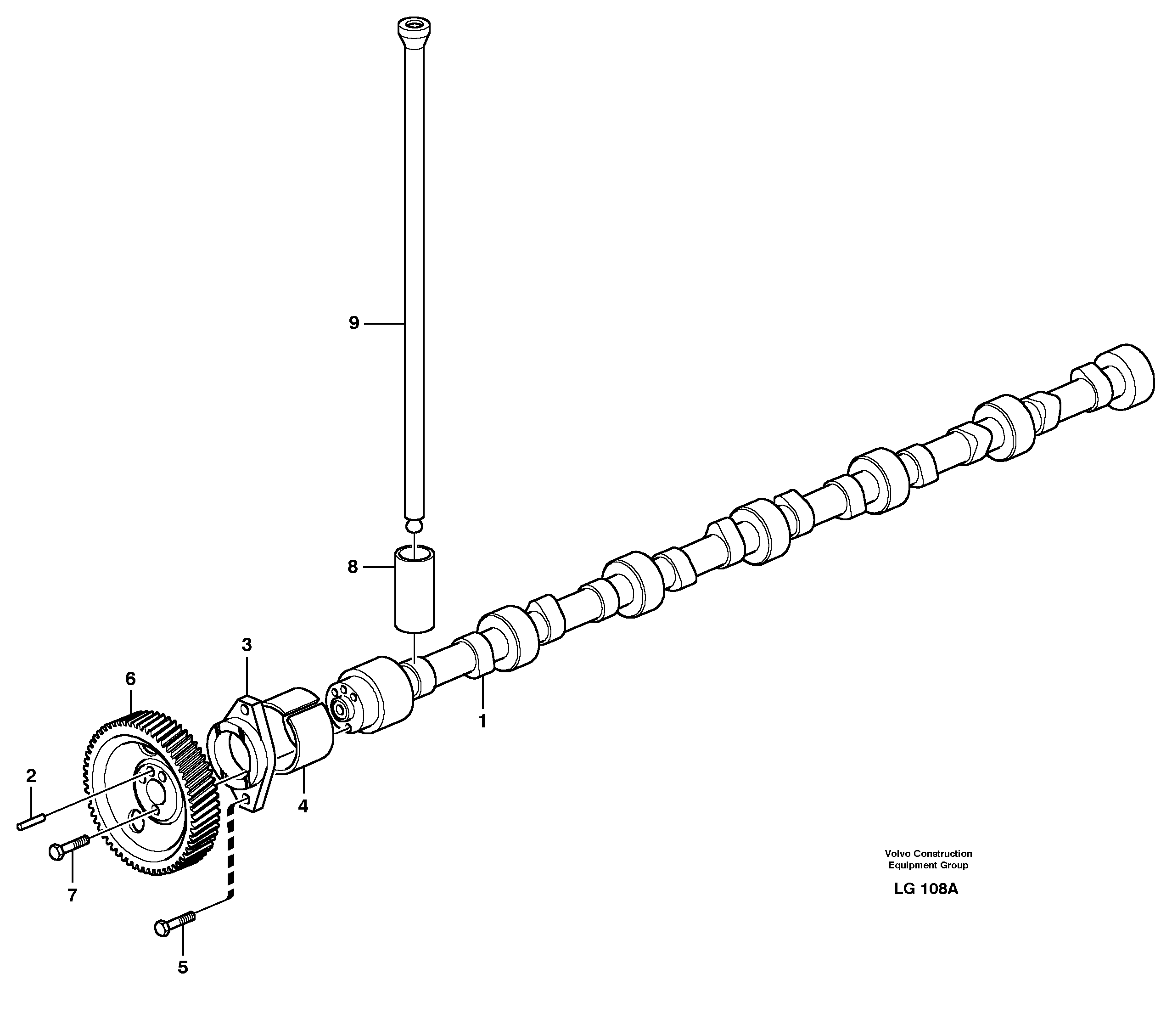 Схема запчастей Volvo EC200 - 53670 Распредвал EC200 SER NO 2760-