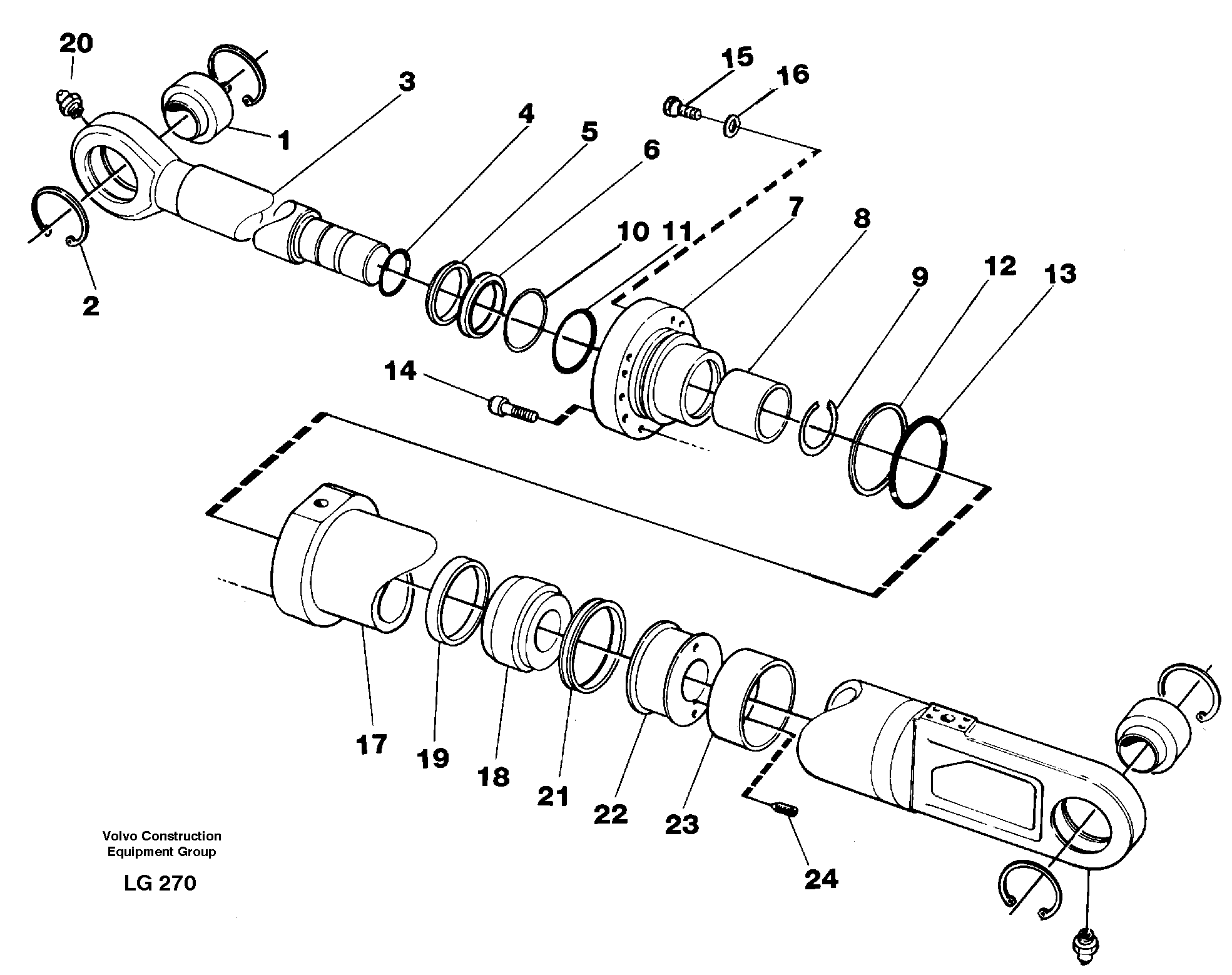 Схема запчастей Volvo EC200 - 44165 Knuckle cylinder EC200 SER NO 2760-